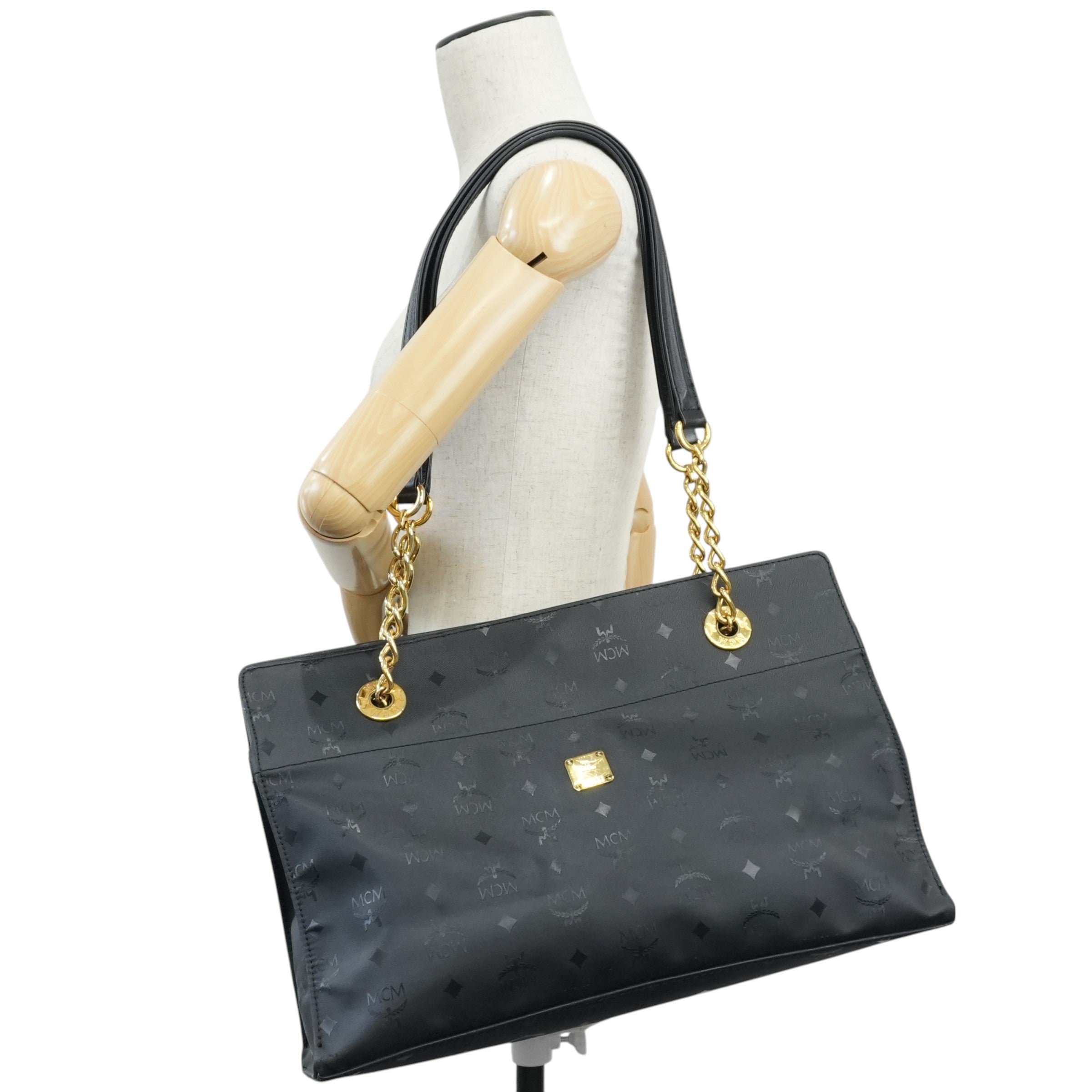 MCM Tote Bag Black Used