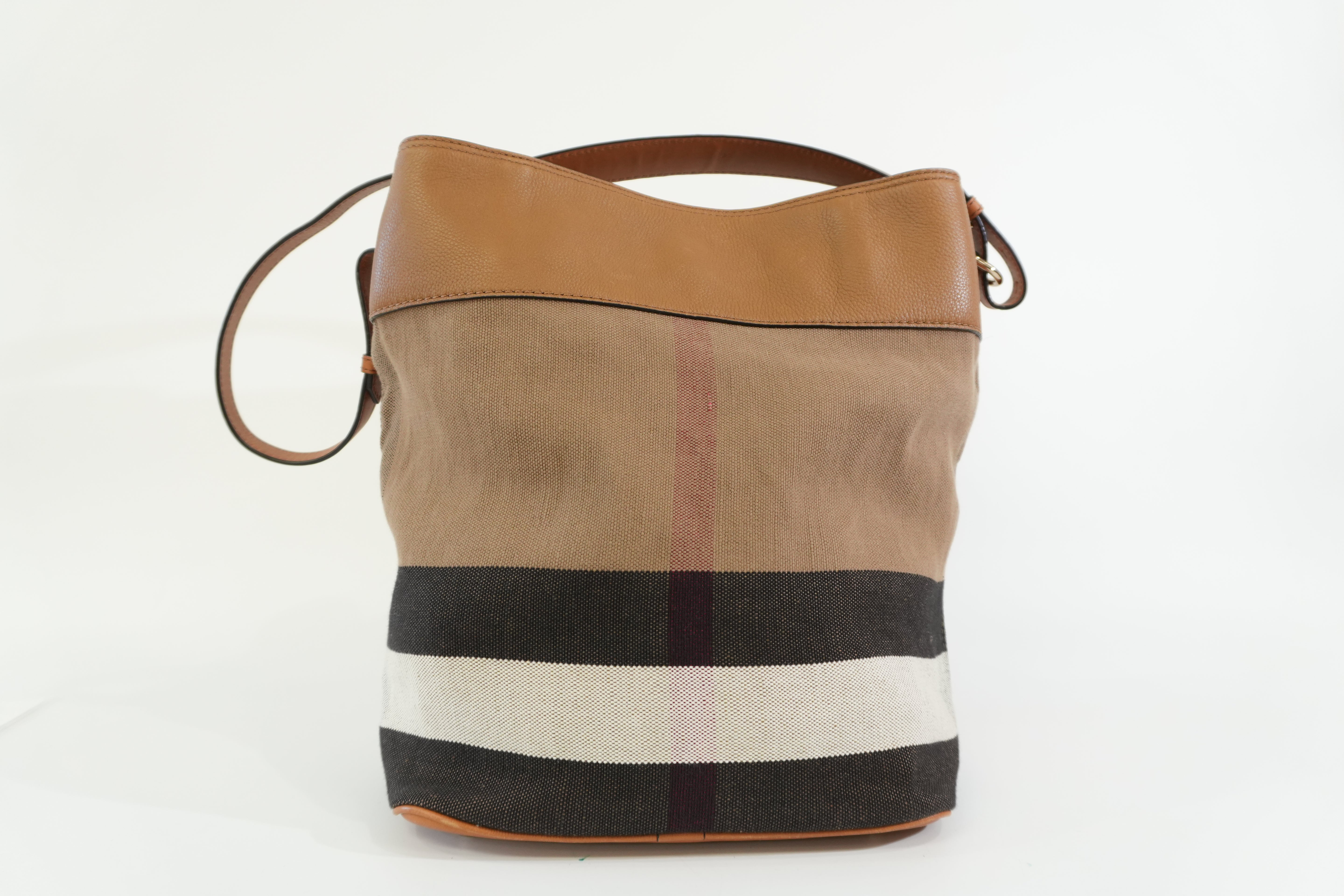 Pre-owned Burberry Two Way Ashby Bucket Shoulder Bag Brown