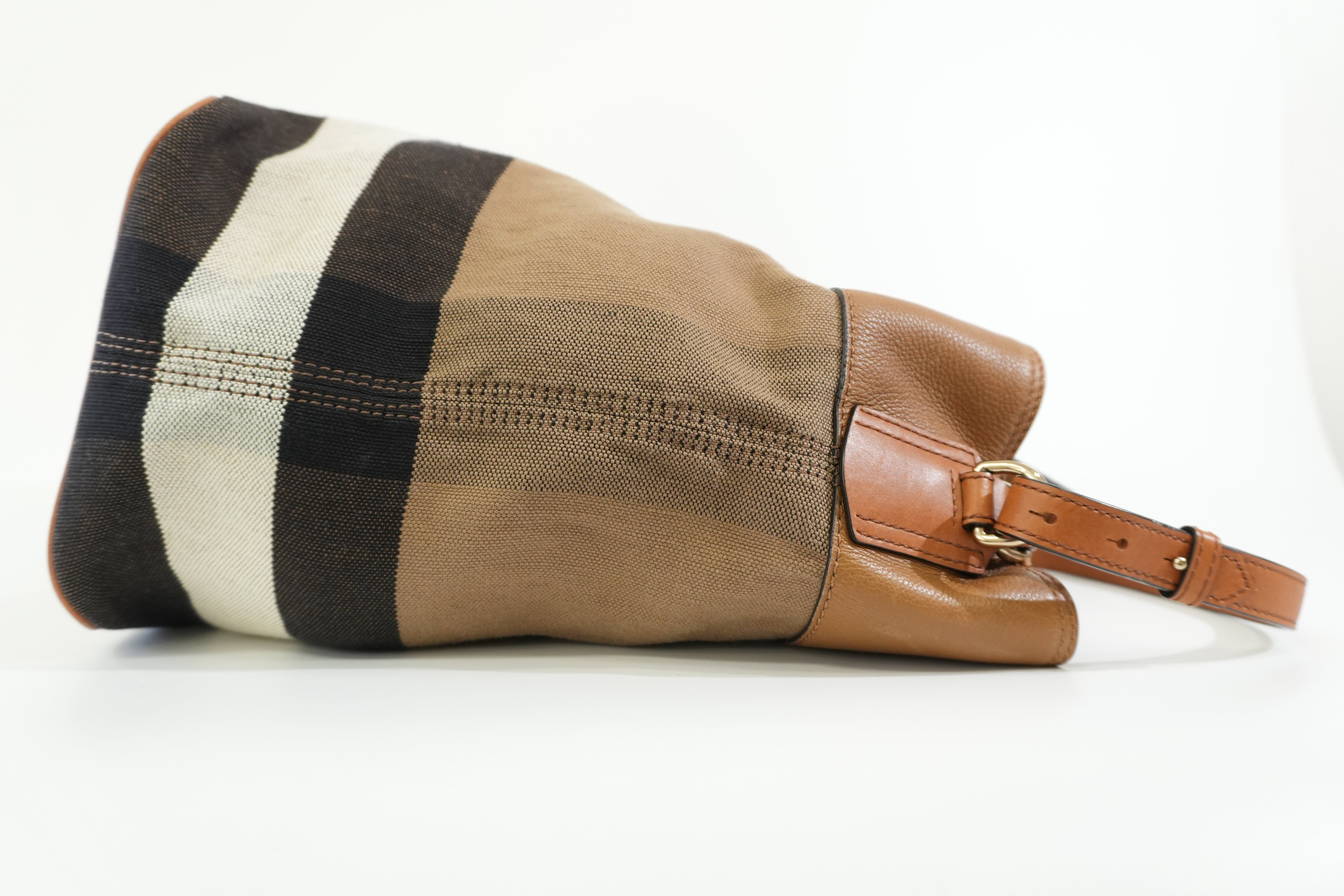 Pre-owned Burberry Two Way Ashby Bucket Shoulder Bag Brown