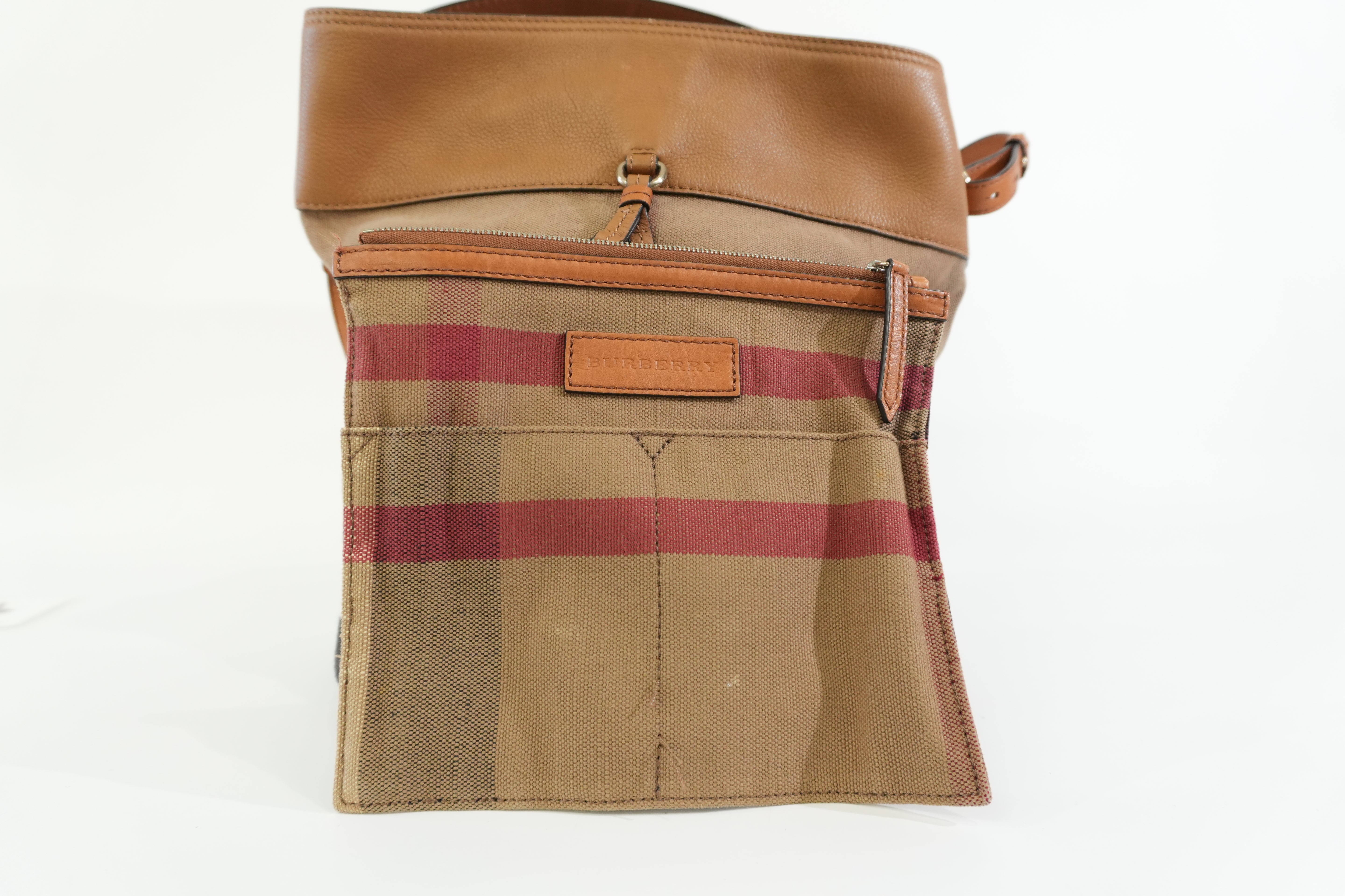 Pre-owned Burberry Two Way Ashby Bucket Shoulder Bag Brown