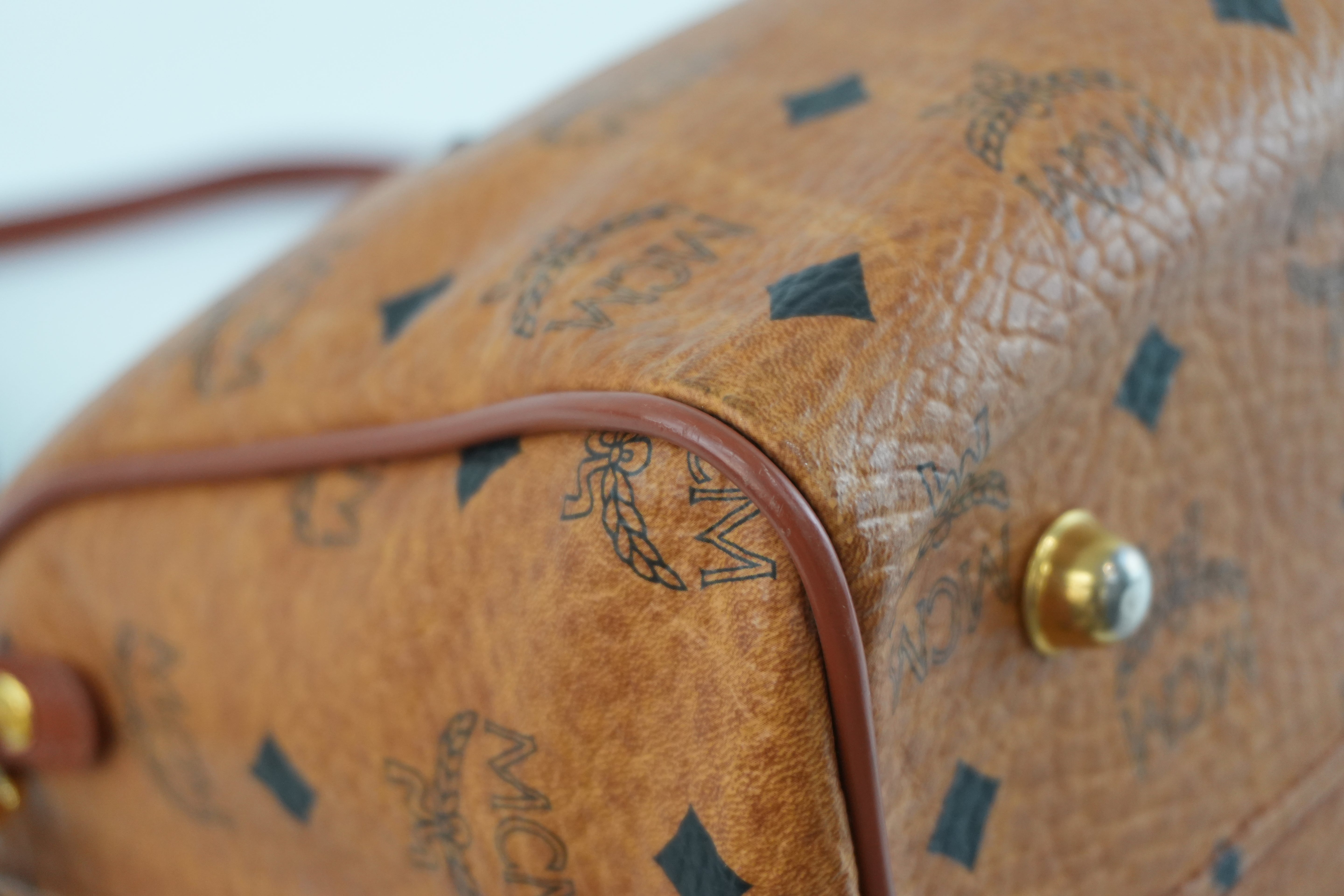 MCM Small Boston Bag Cognac Used