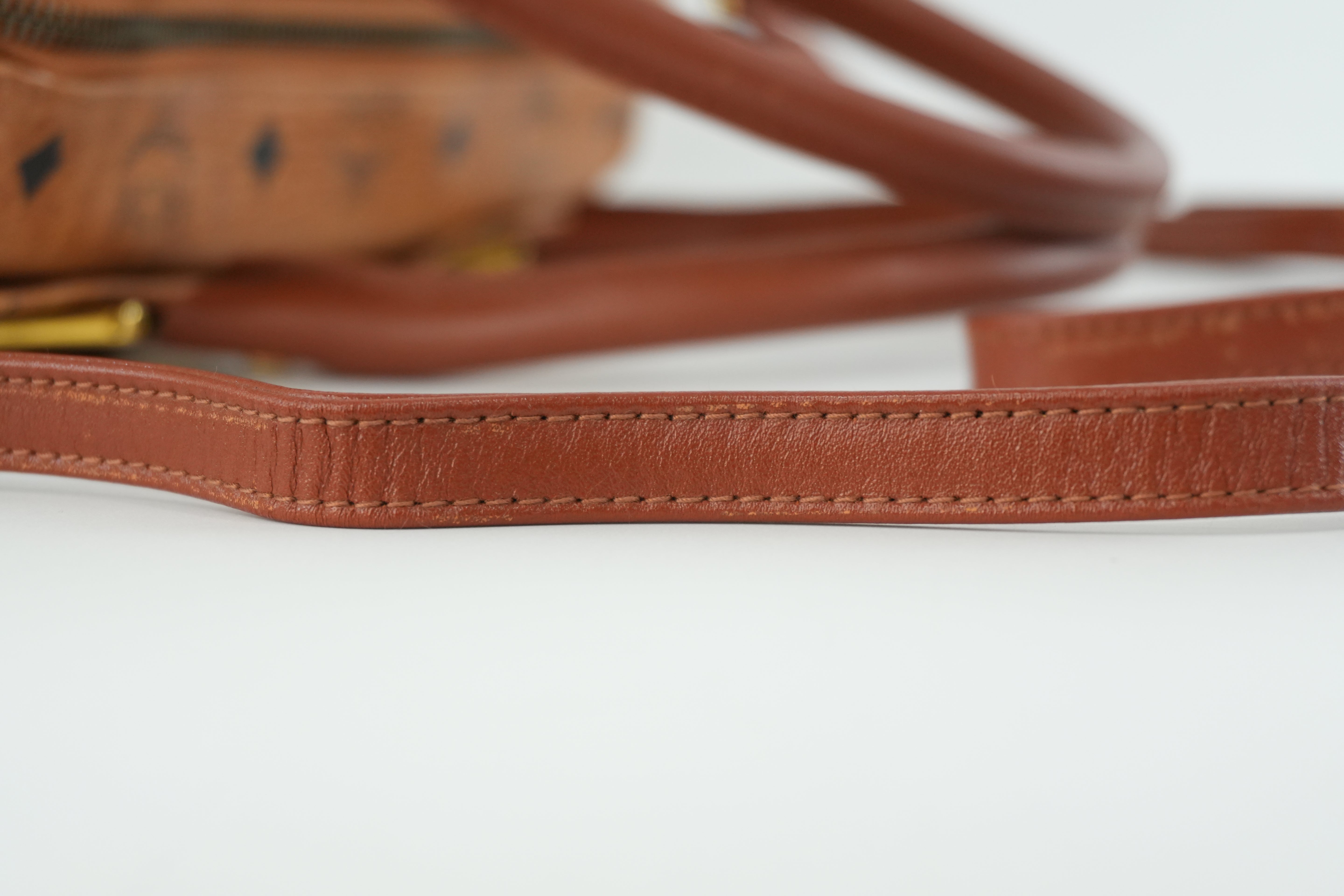 MCM Small Boston Bag Cognac Used