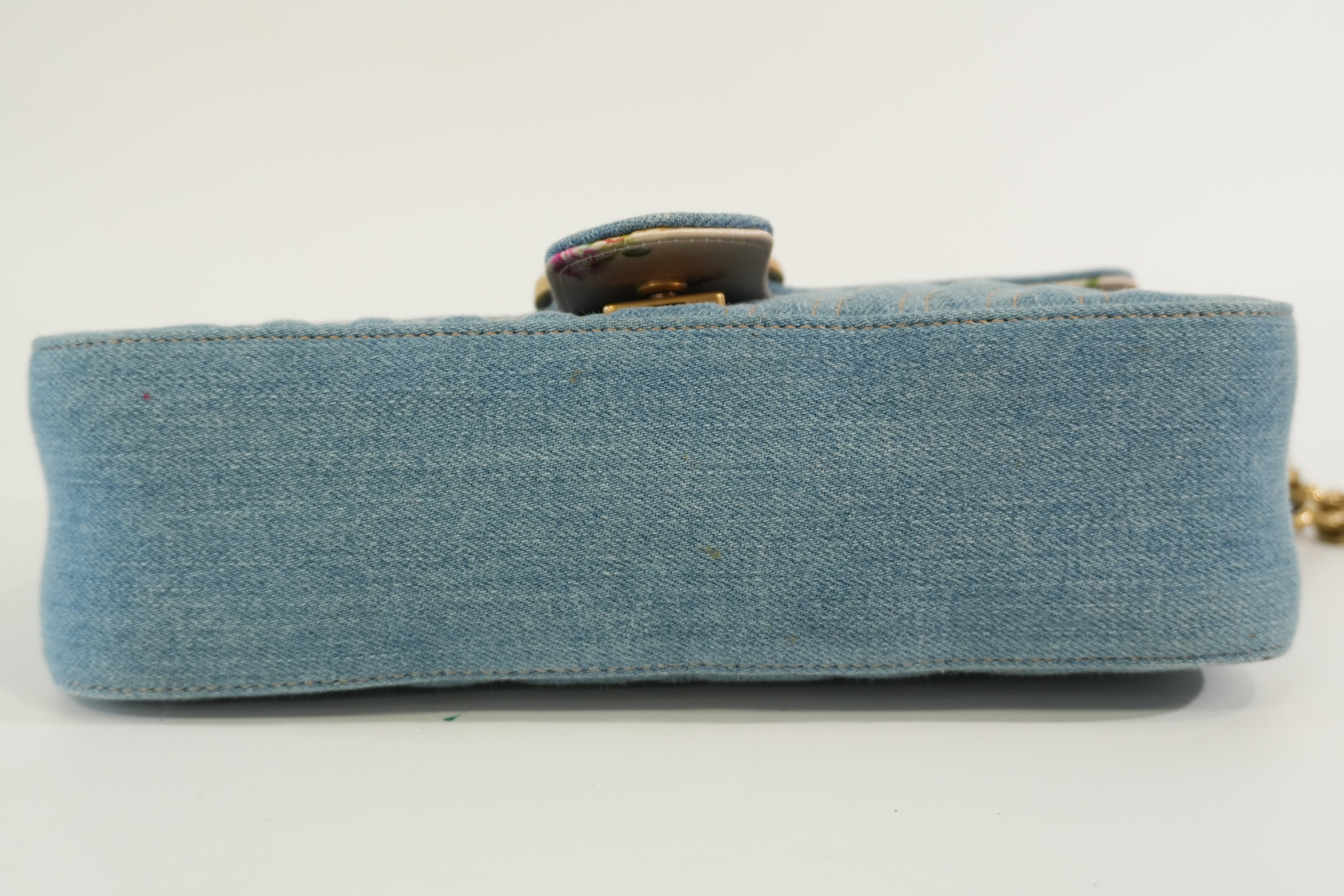 Pre-owned Gucci Marmont Shoulder Bag Denim