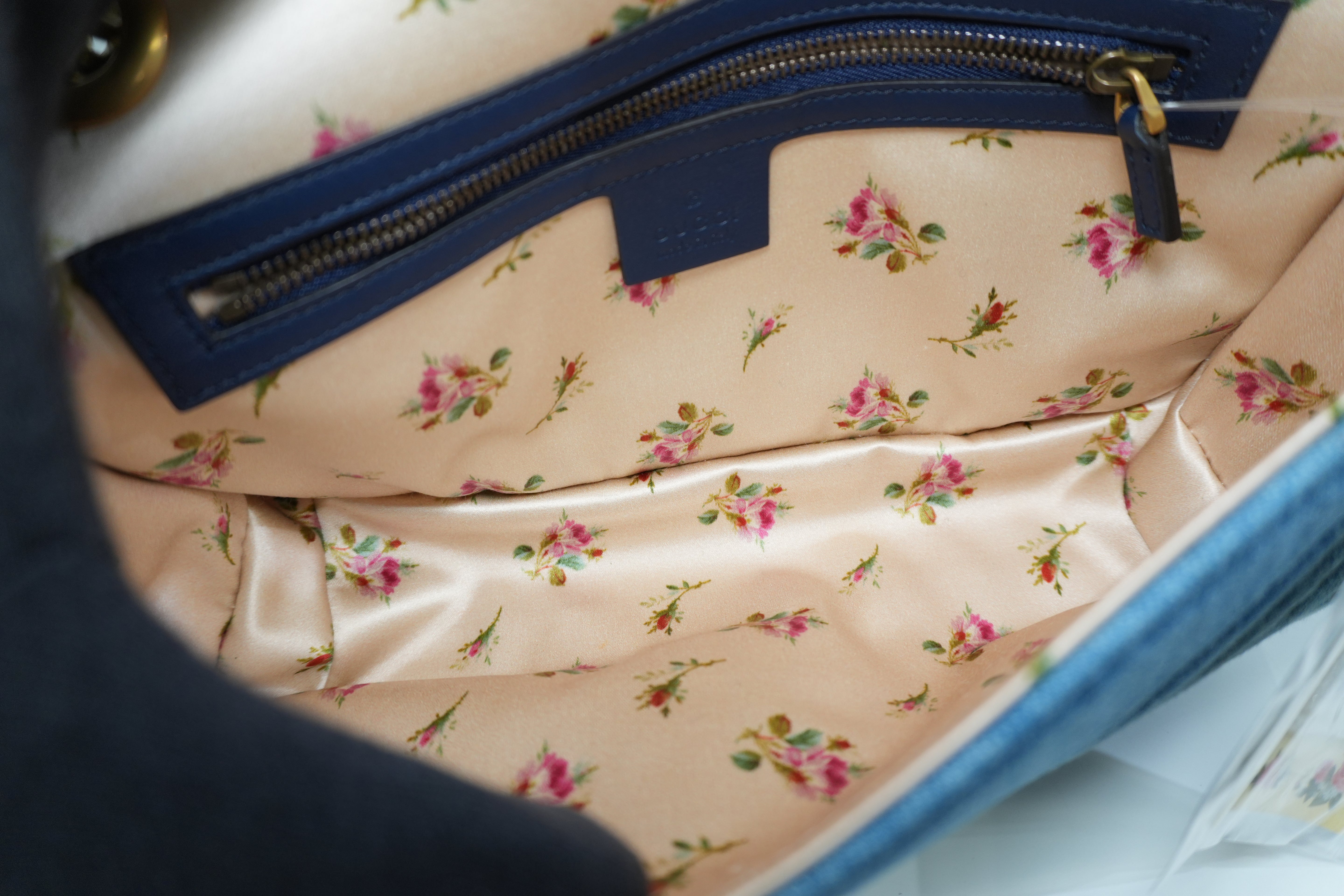 Pre-owned Gucci Marmont Shoulder Bag Denim