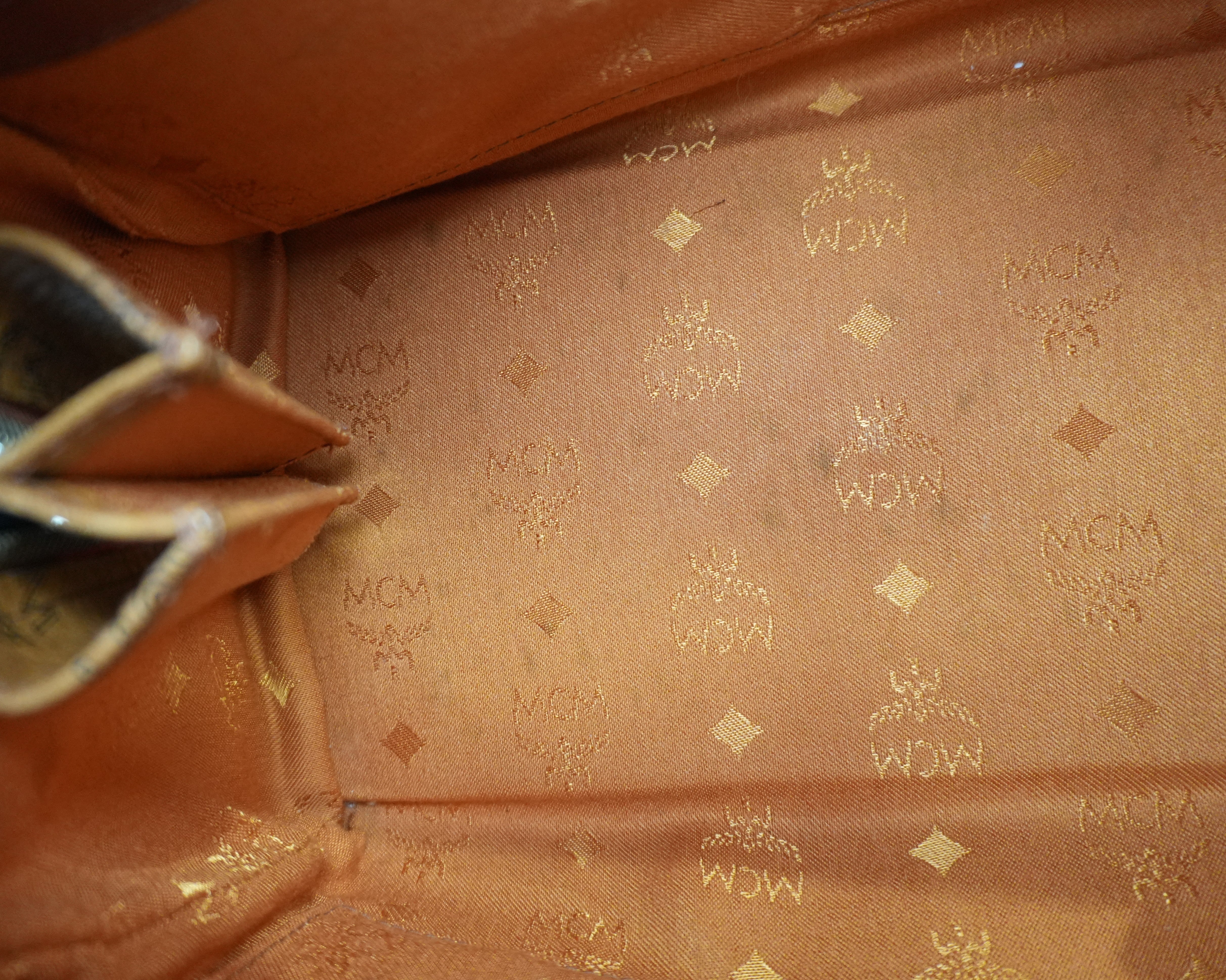 MCM Small Boston Bag Cognac Used