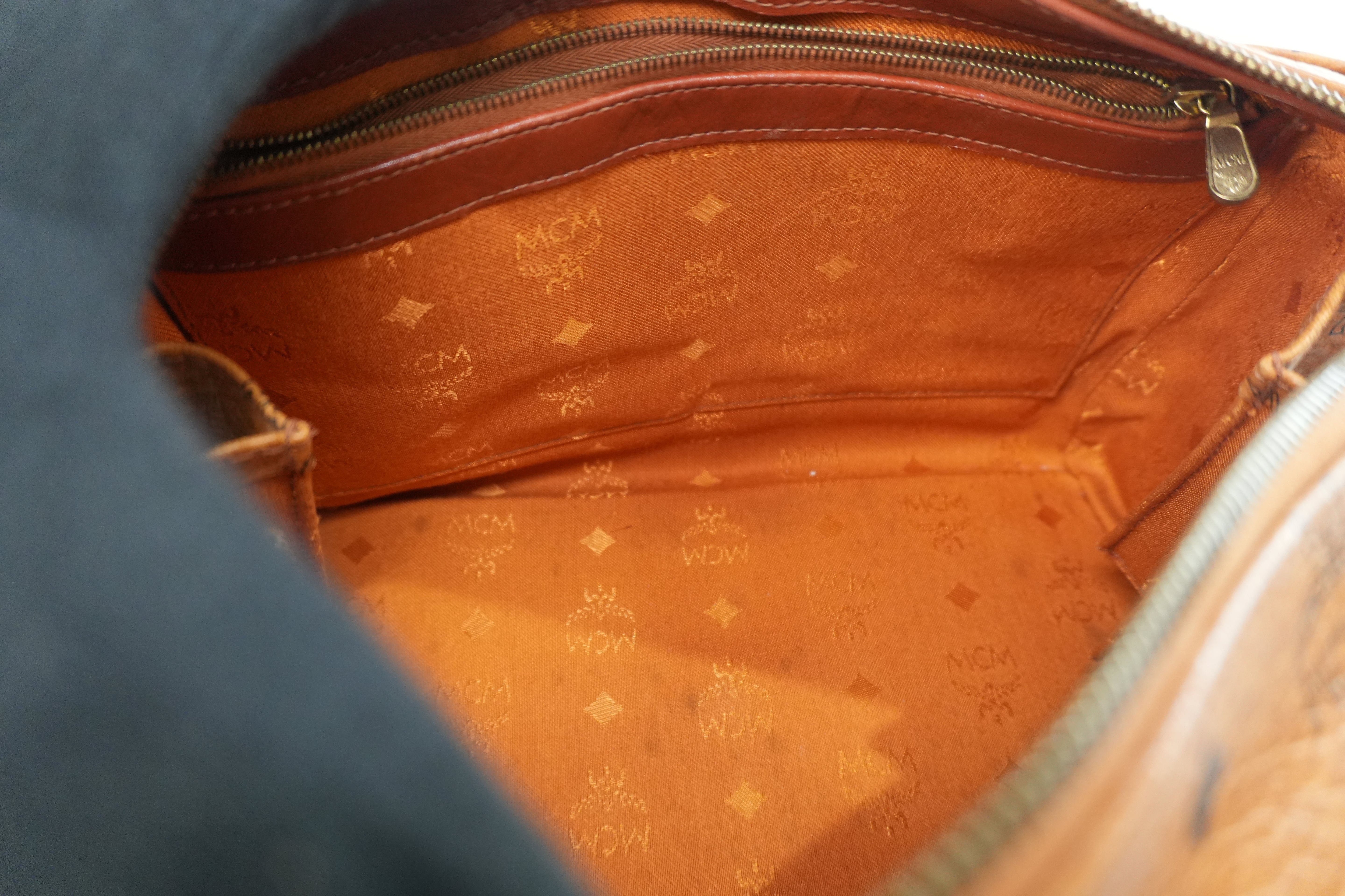 MCM Small Boston Bag Cognac Used