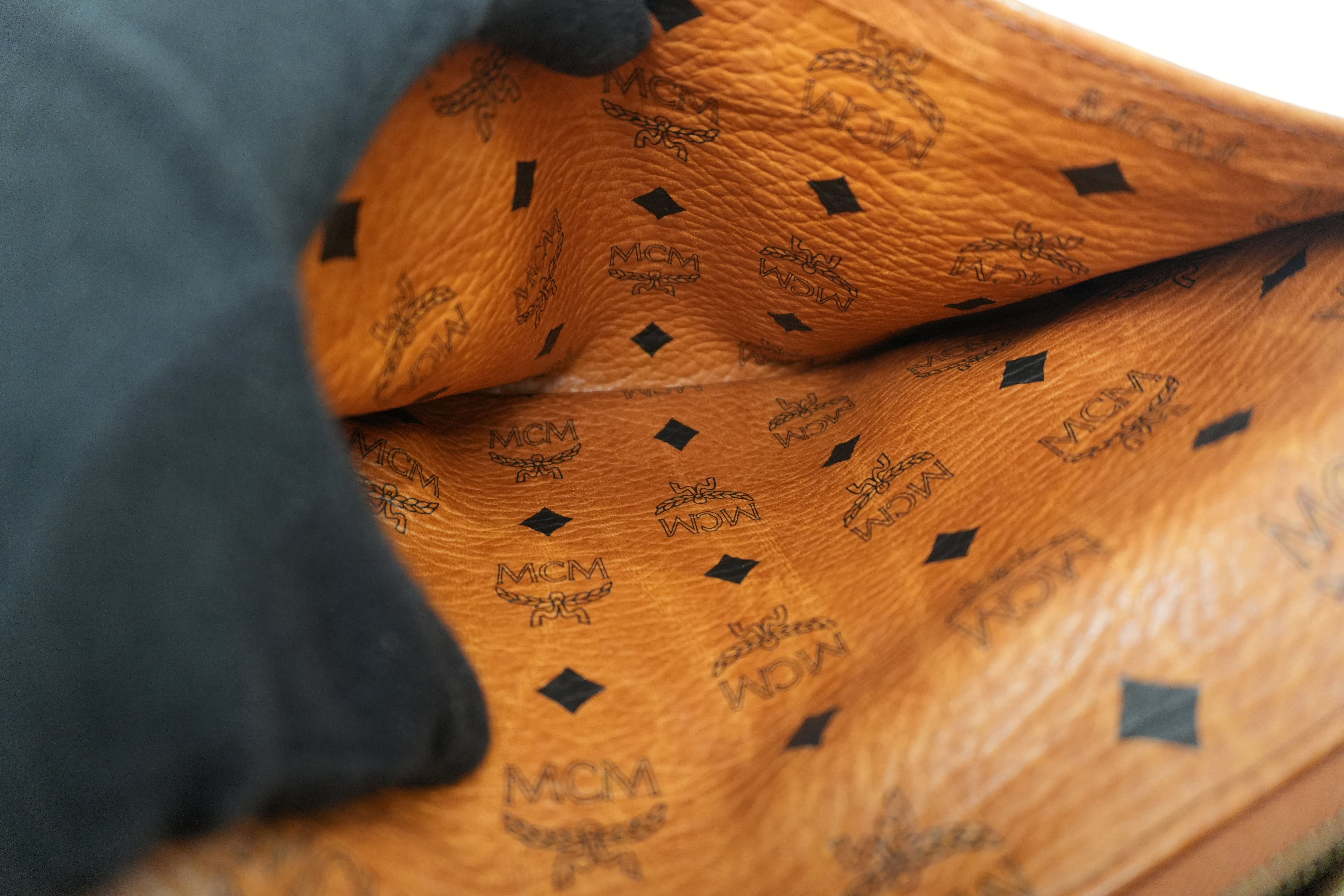 MCM Small Boston Bag Cognac Used