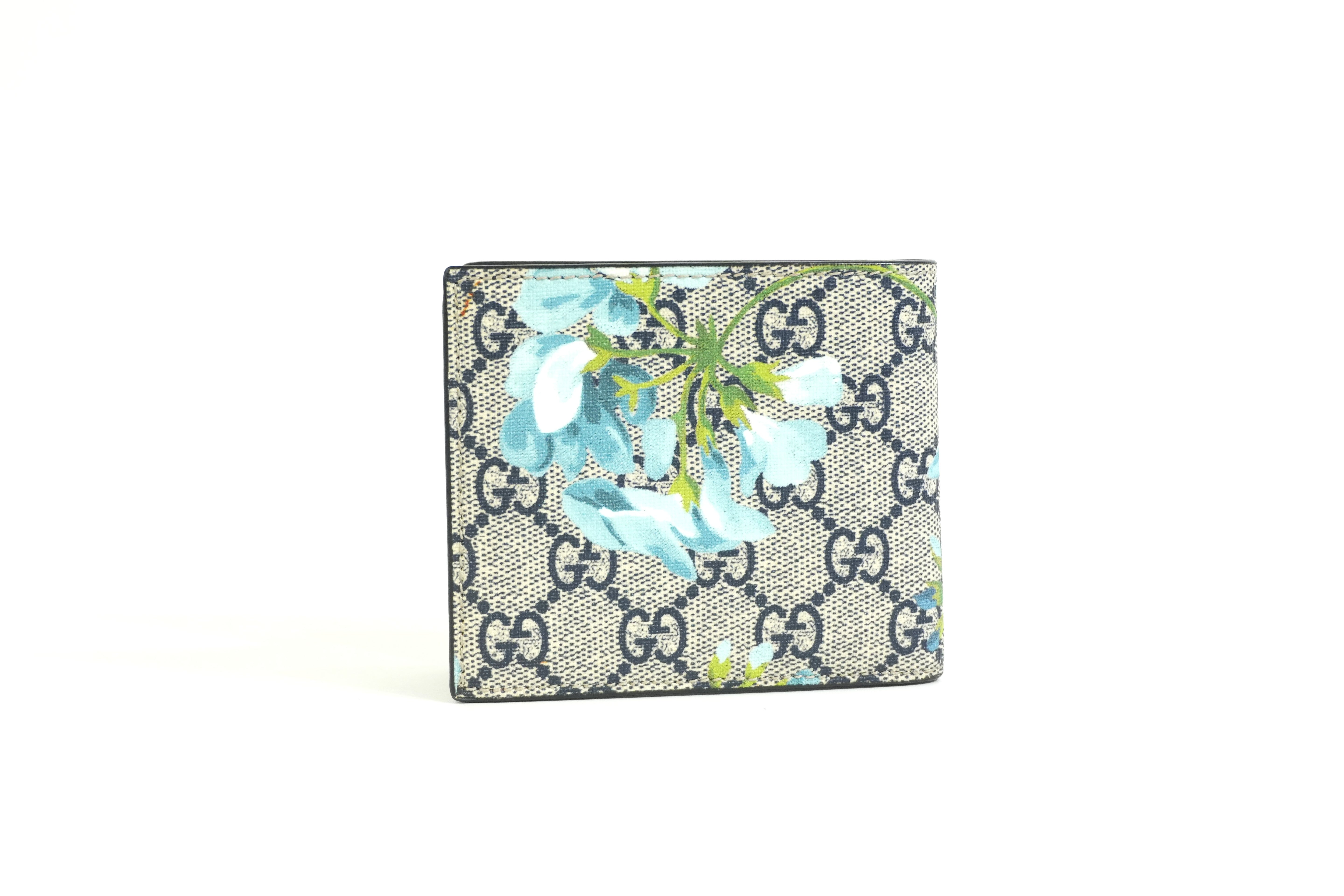Pre-owned Gucci Blooms Bilfold Wallet Blue