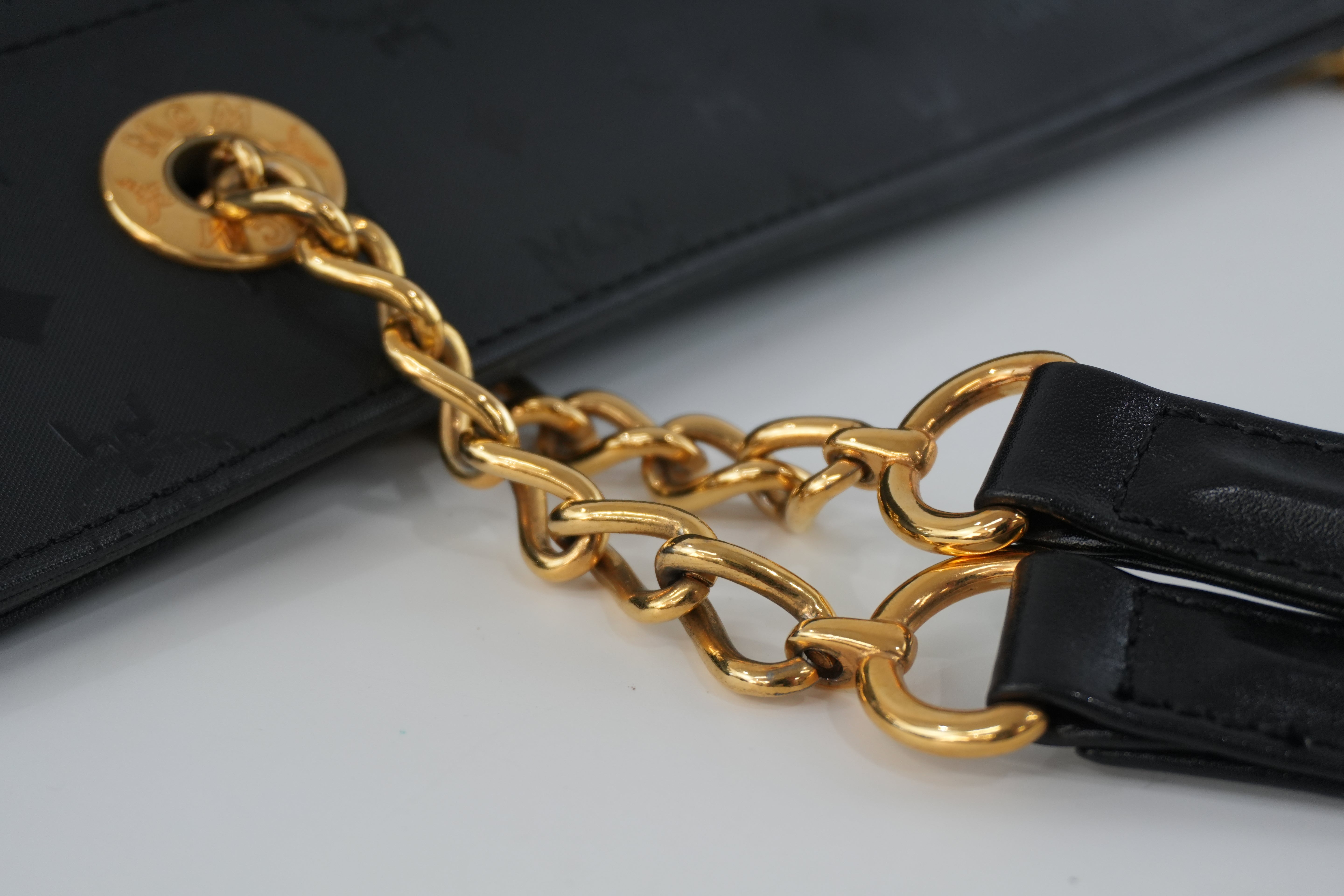 MCM Tote Bag Black Used