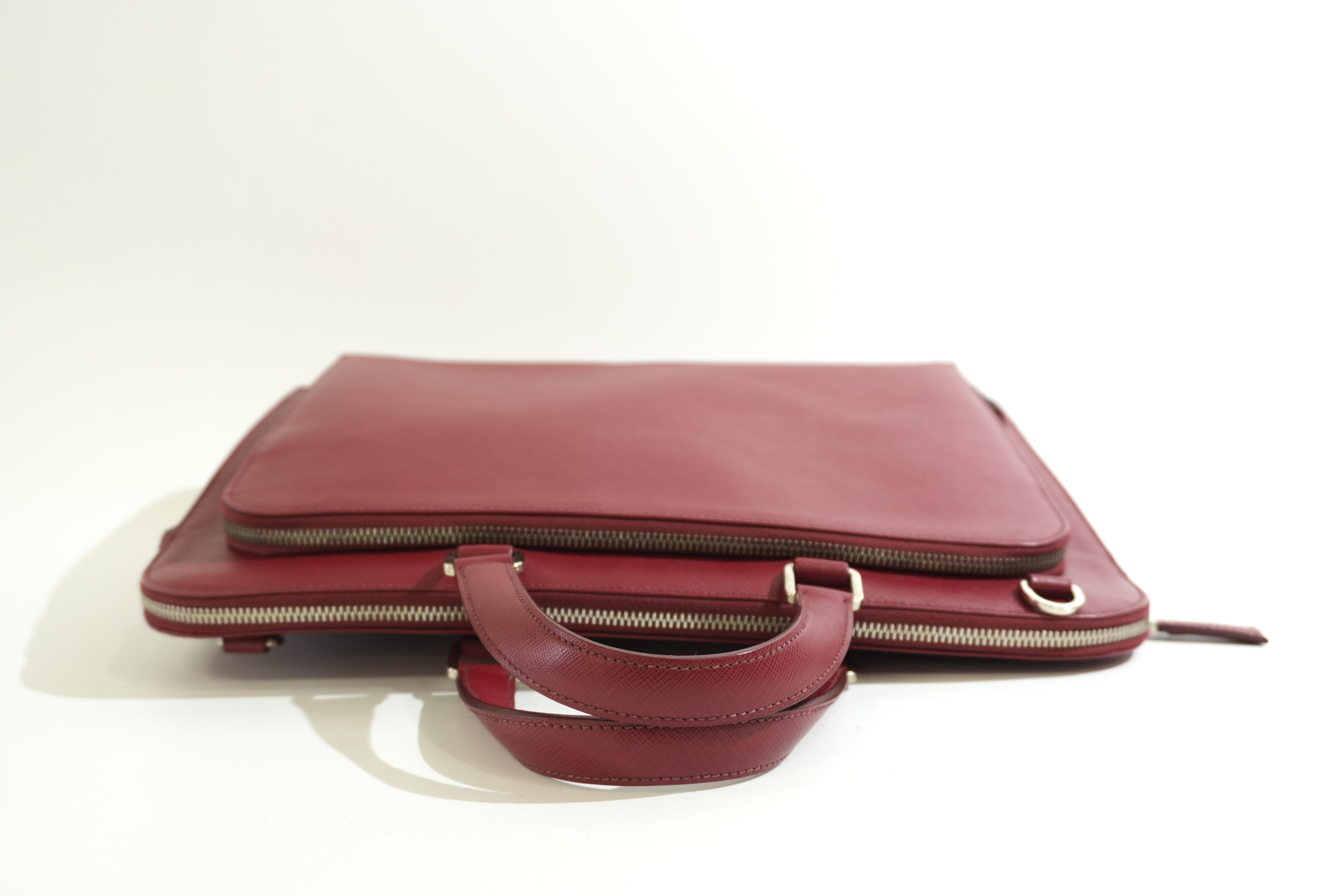 Pre-owned Prada Laptop Handbag Red