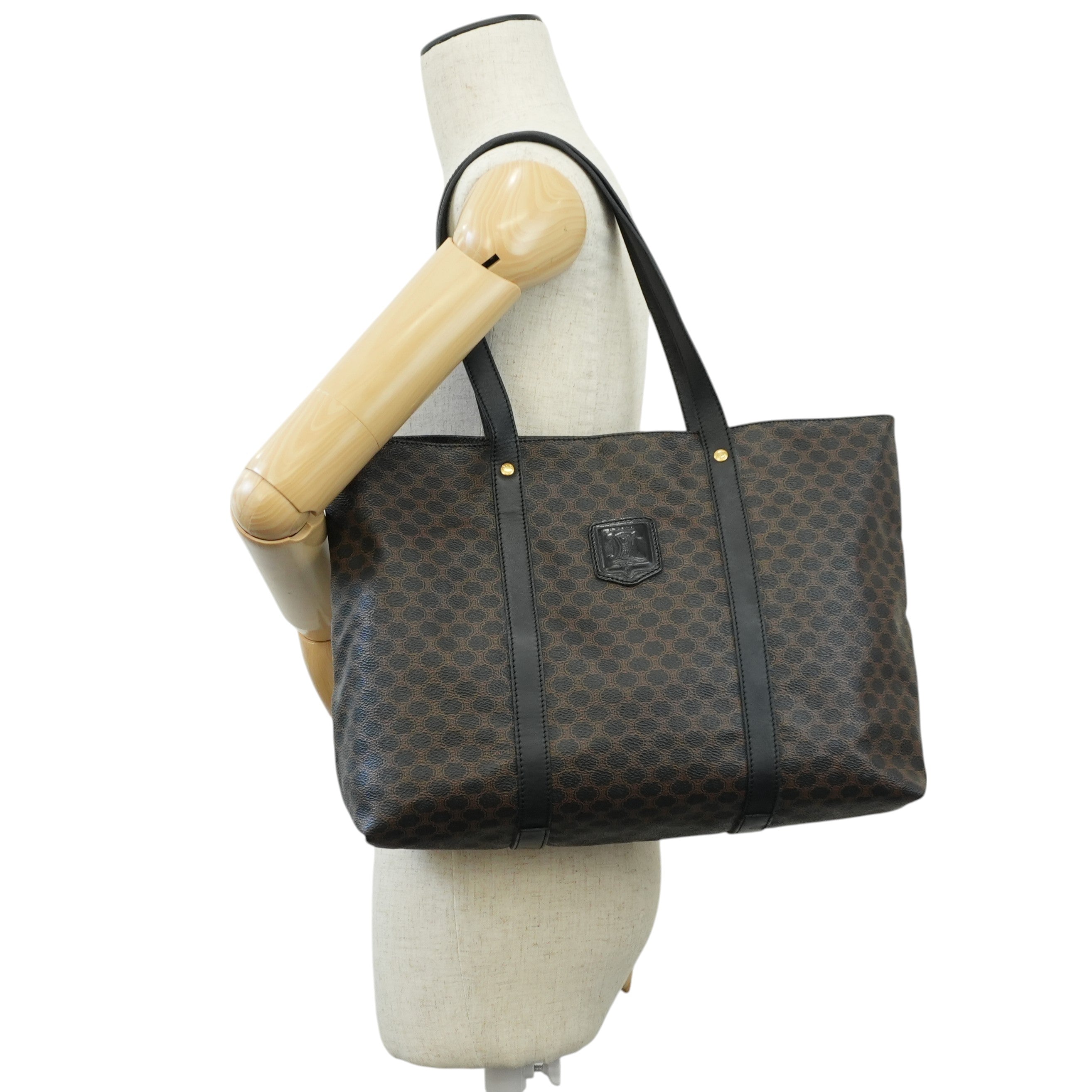 Celine Macadam Tote Bag Black Used