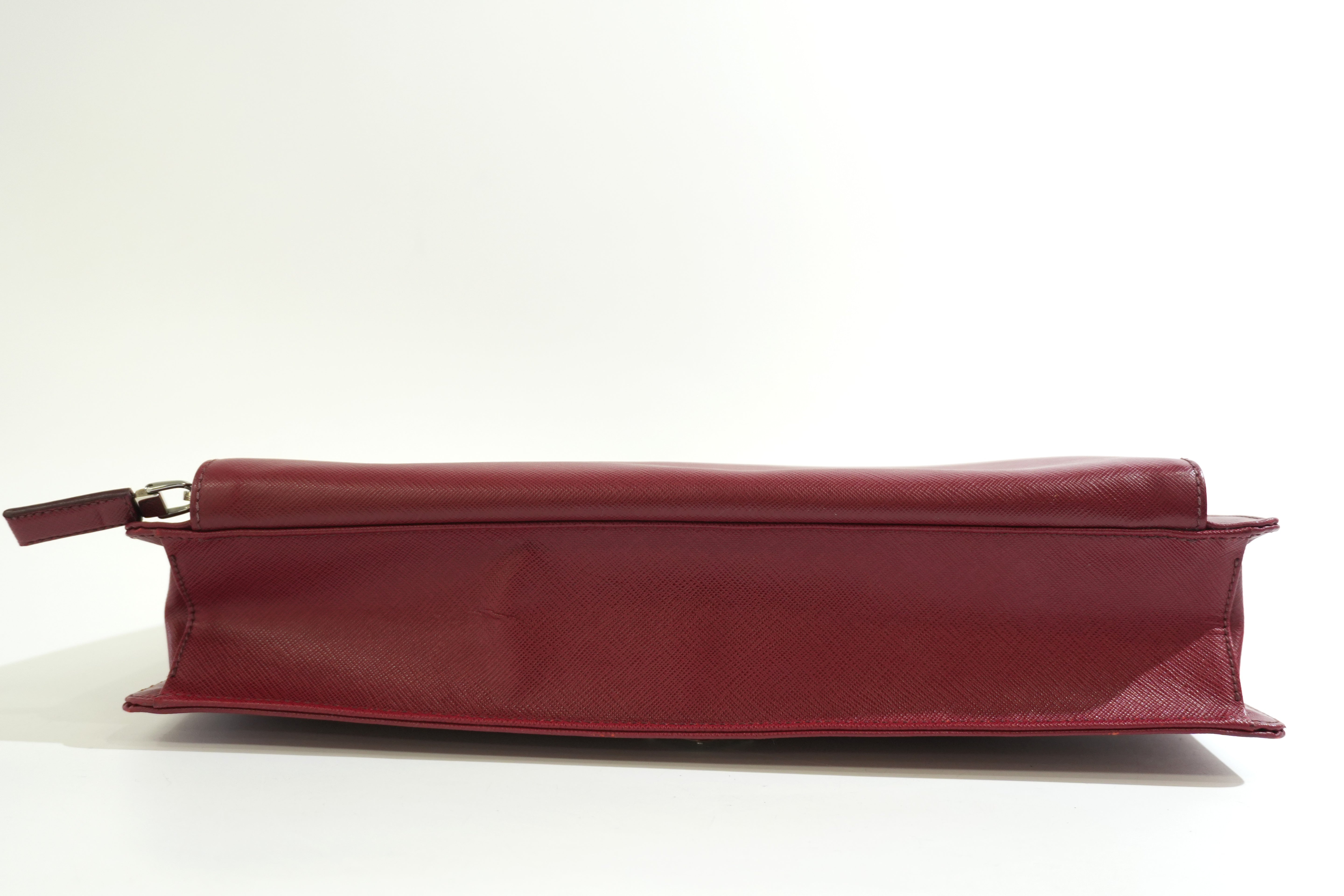 Pre-owned Prada Laptop Handbag Red