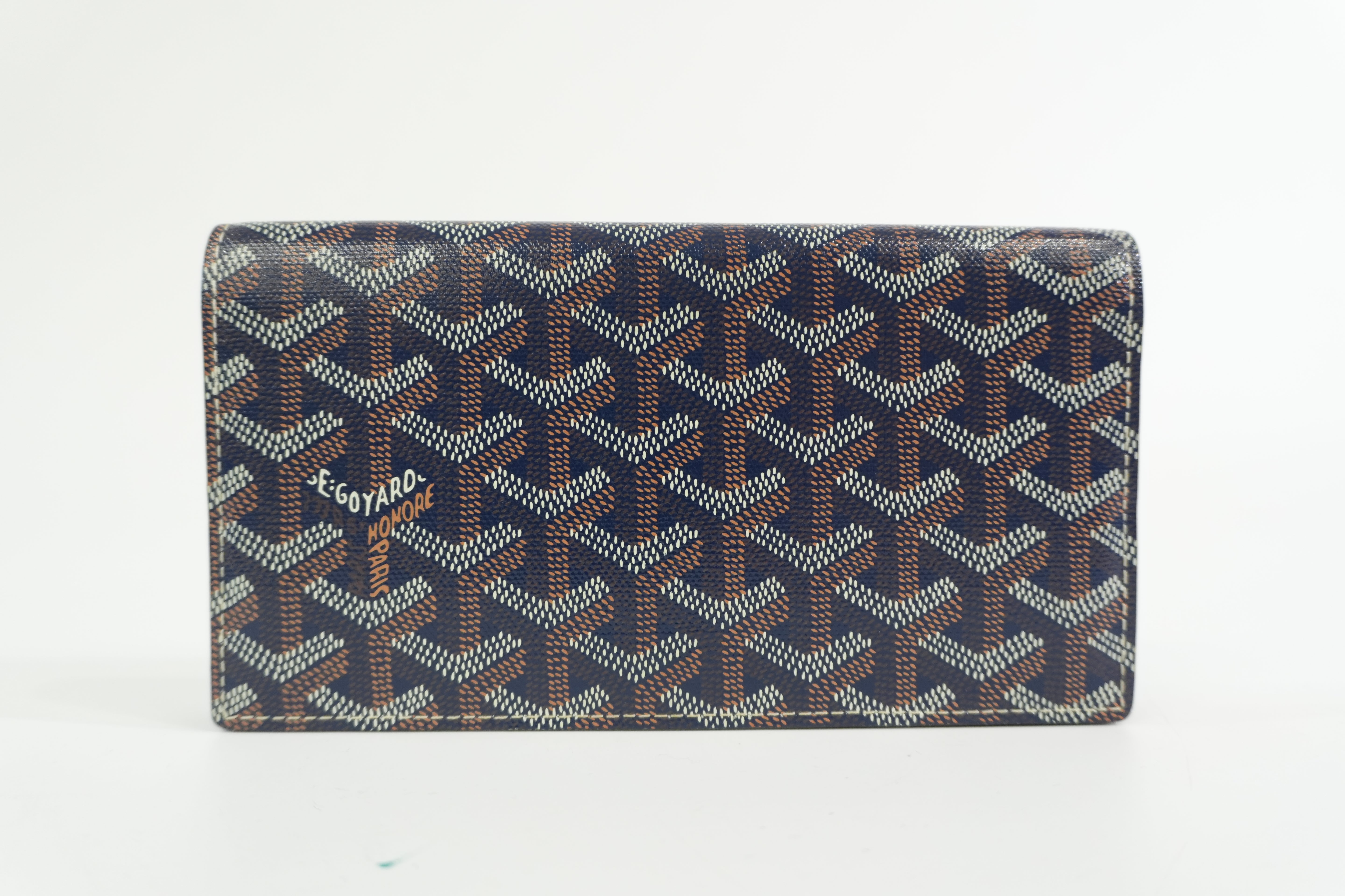 Pre-owned Goyard Long Wallet Navy Blue