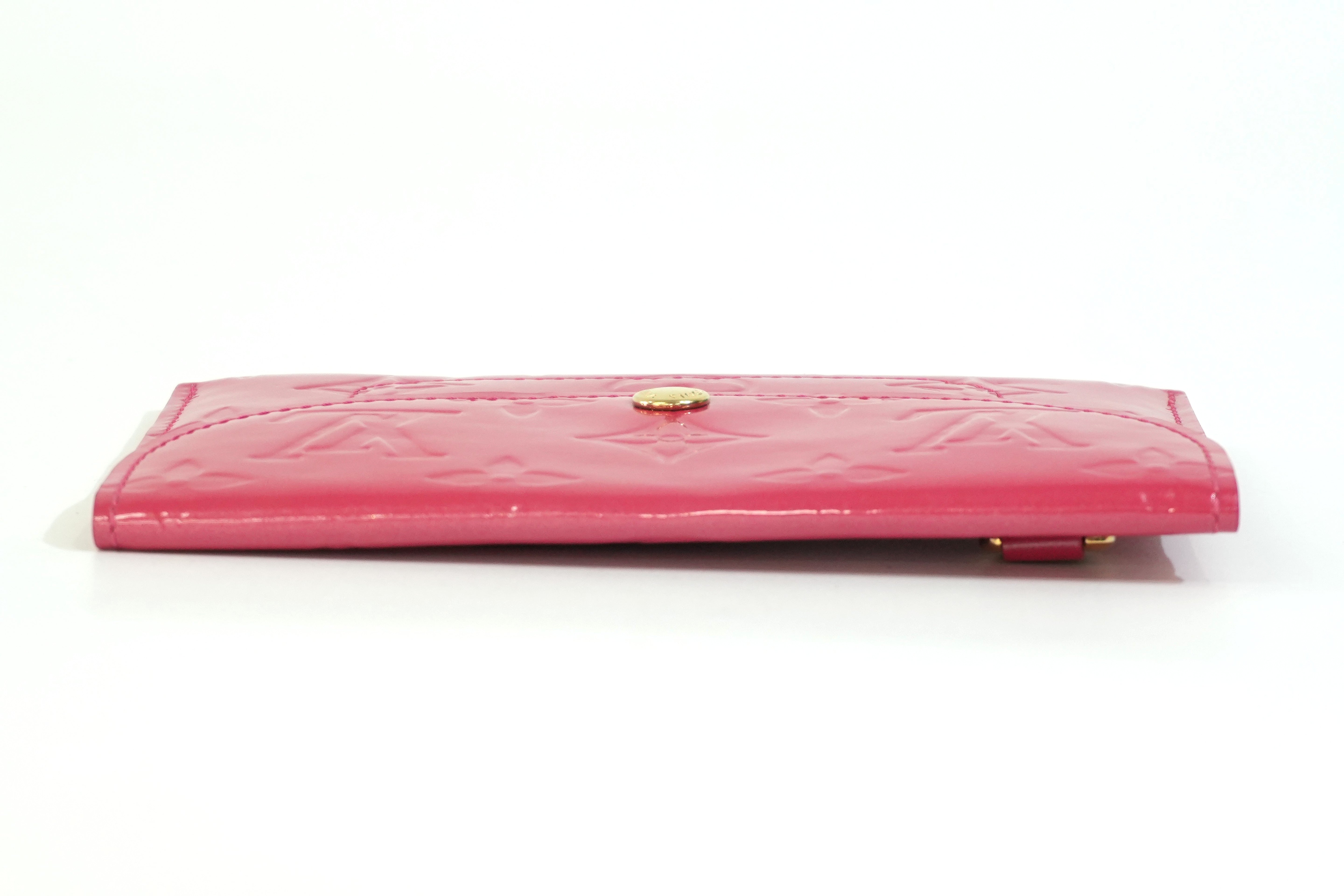Pre-owned Louis Vuitton Vernis Envelope Plate Wallet Pink