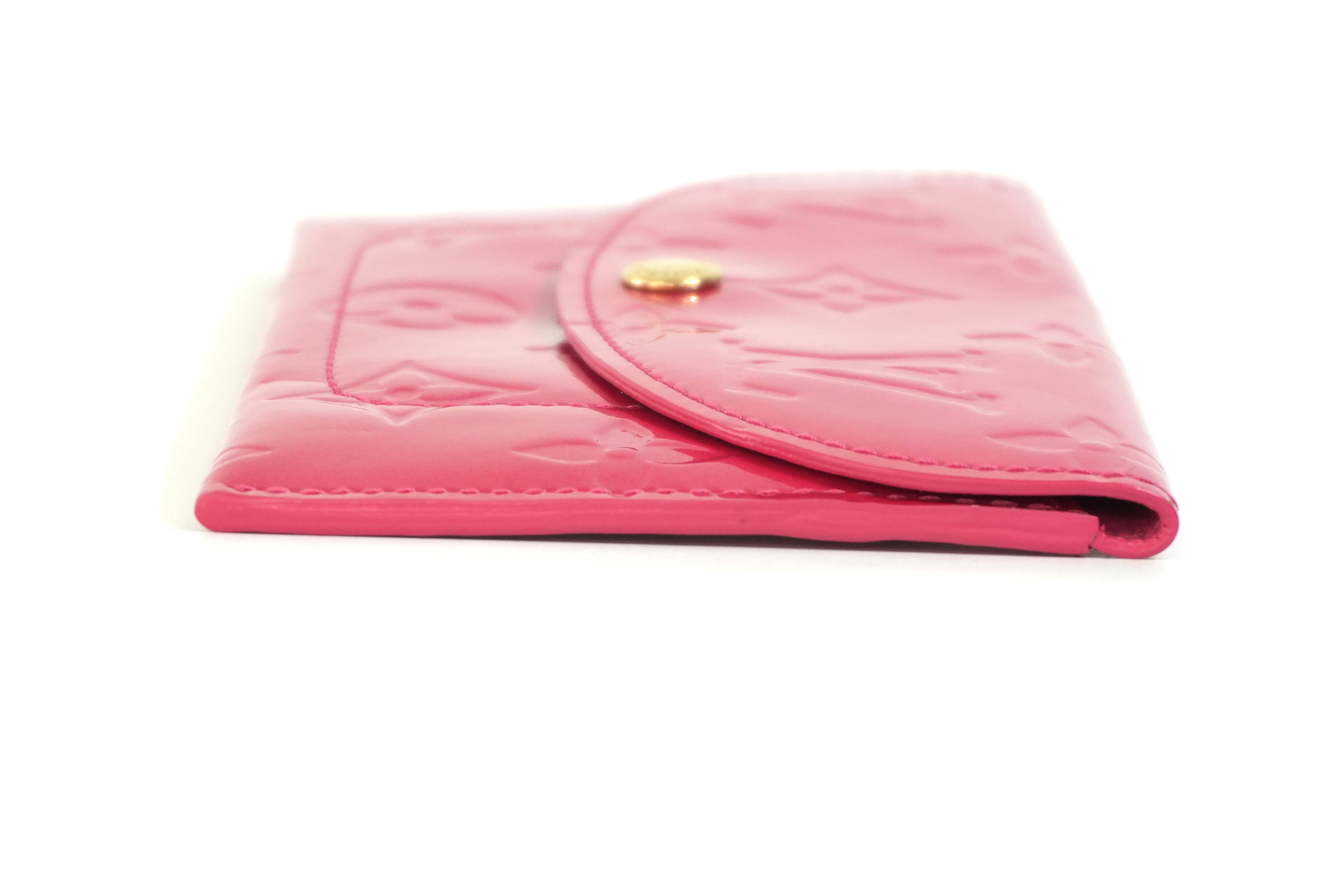 Pre-owned Louis Vuitton Vernis Envelope Plate Wallet Pink