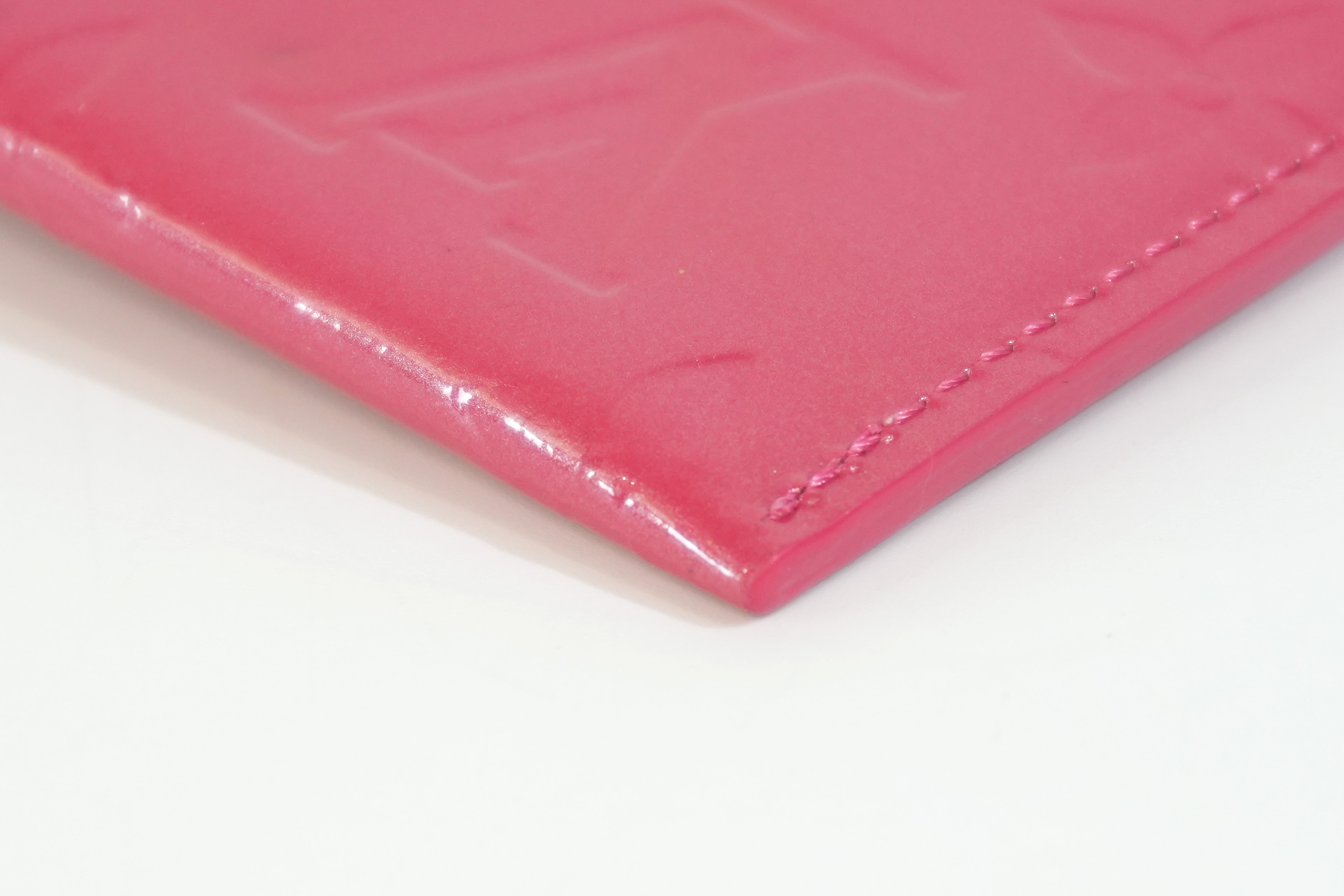 Pre-owned Louis Vuitton Vernis Envelope Plate Wallet Pink