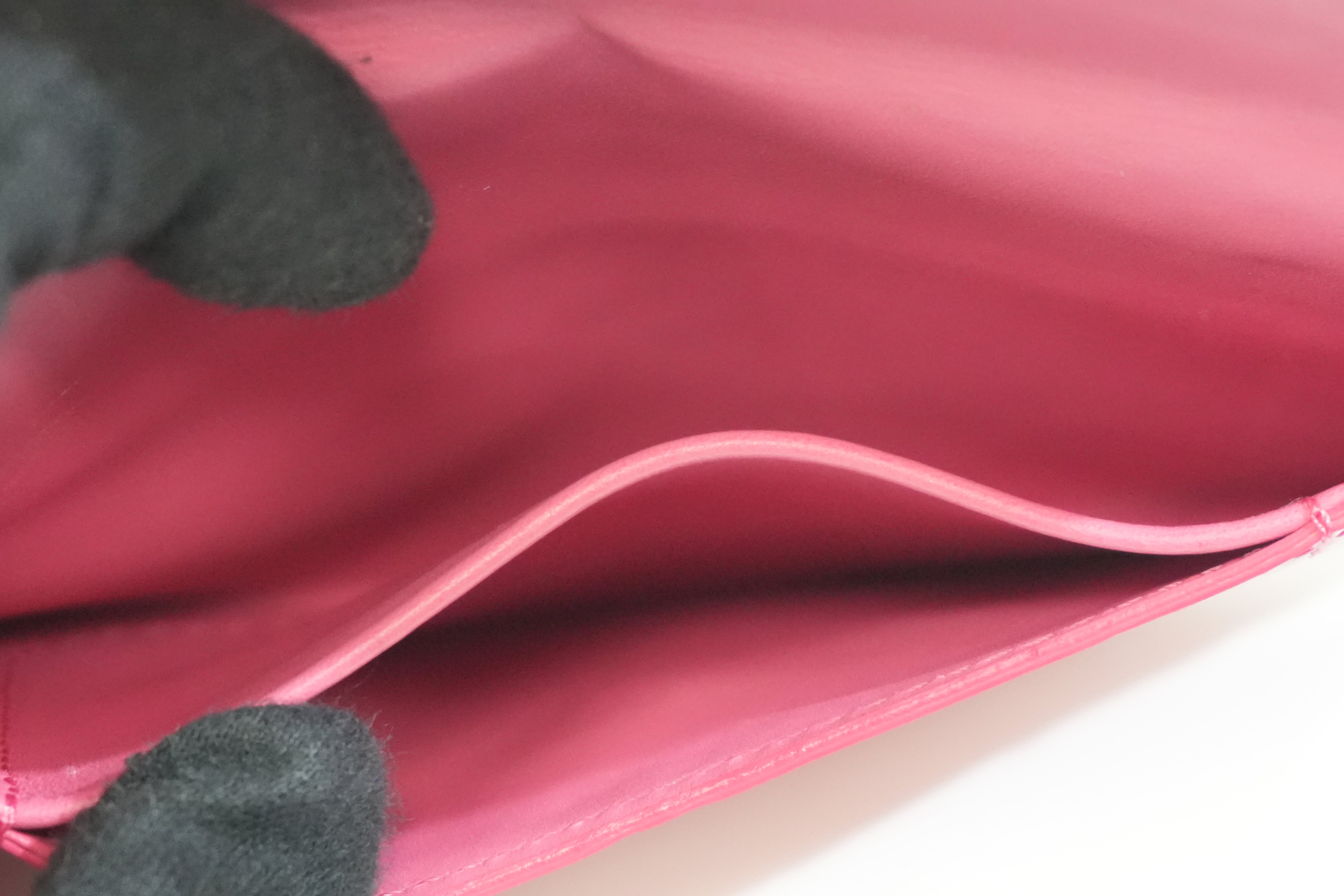 Pre-owned Louis Vuitton Vernis Envelope Plate Wallet Pink