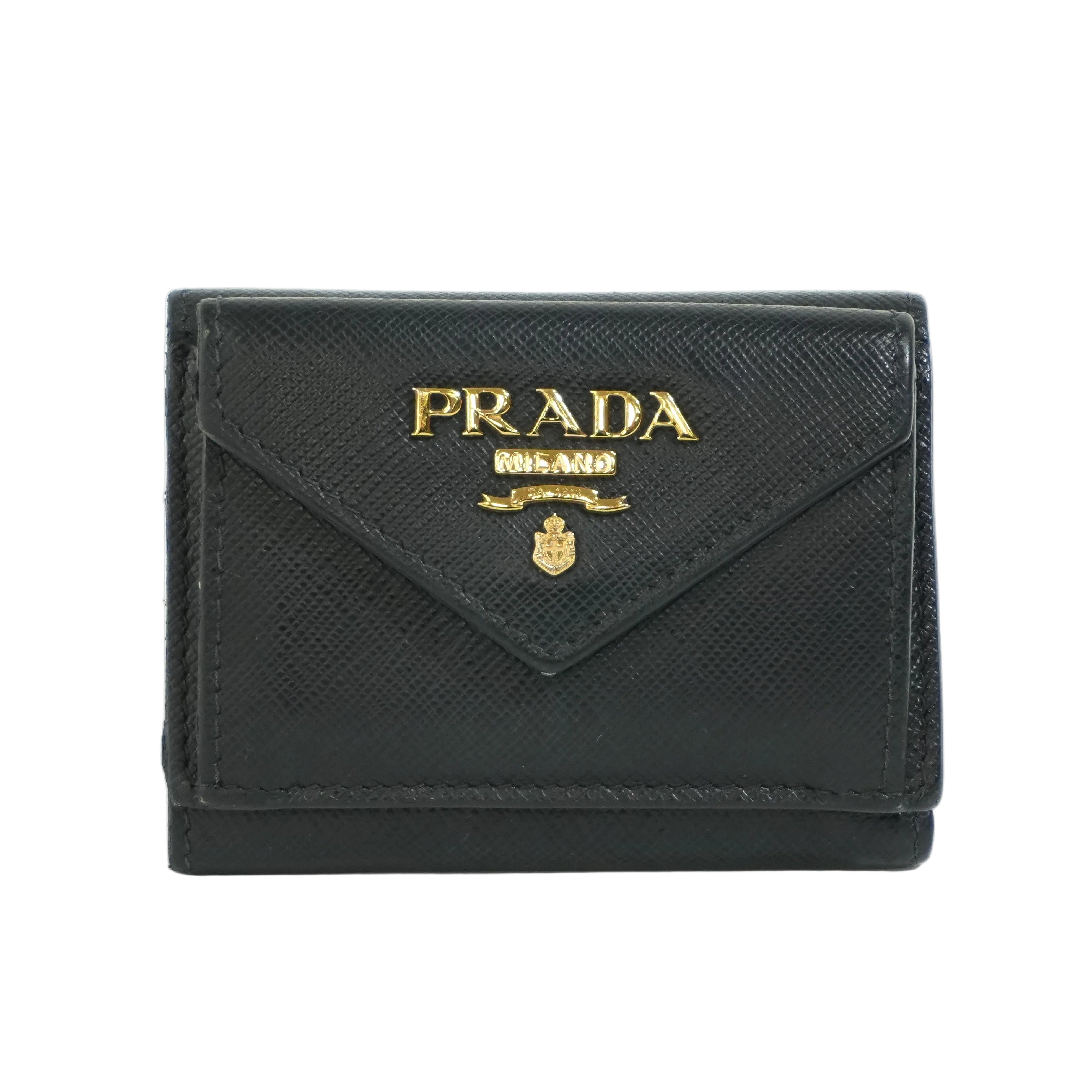 Pre-owned Prada Compact Wallet Black