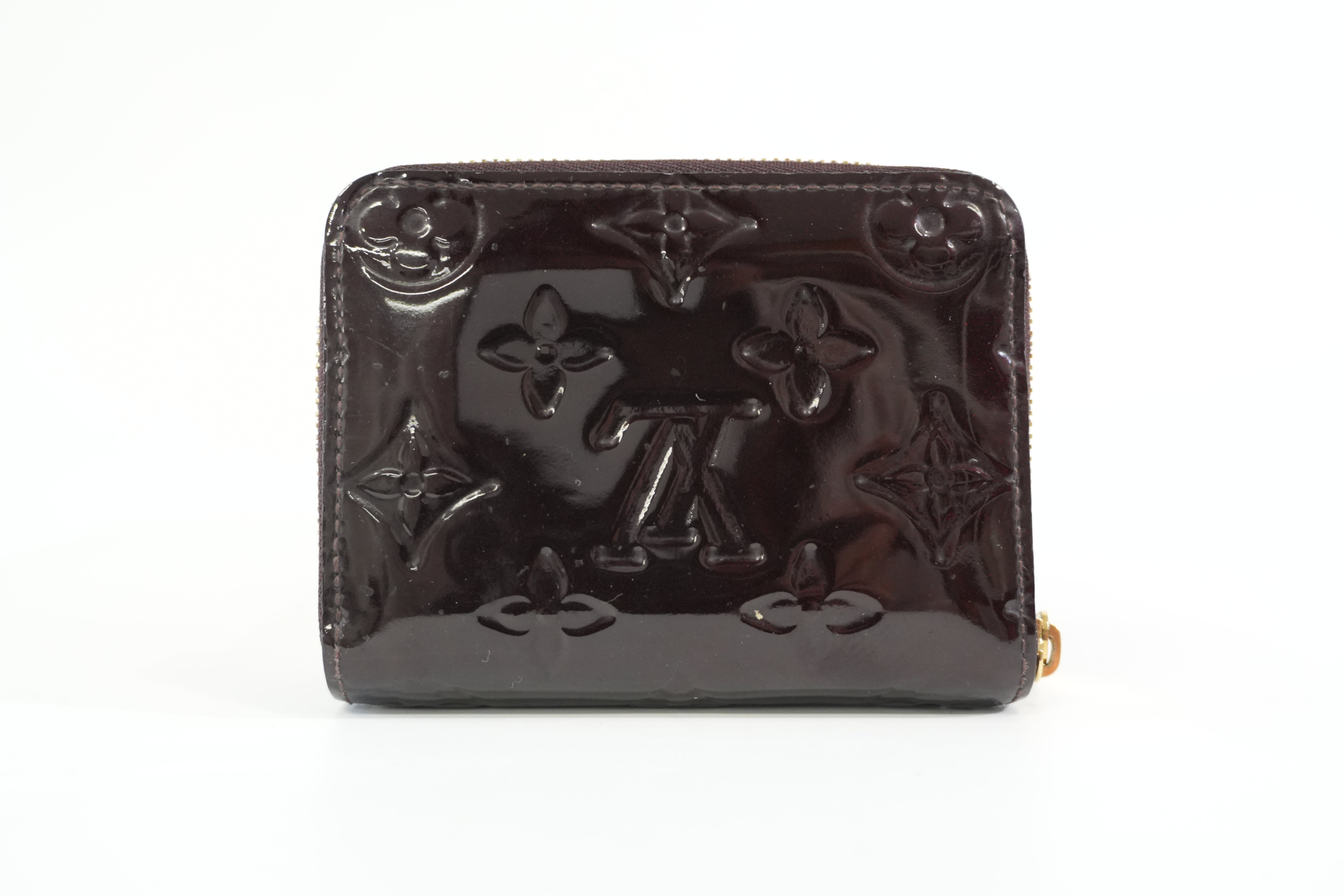 Pre-owned Louis Vuitton Vernis Zippy Card or Coin Case Purple