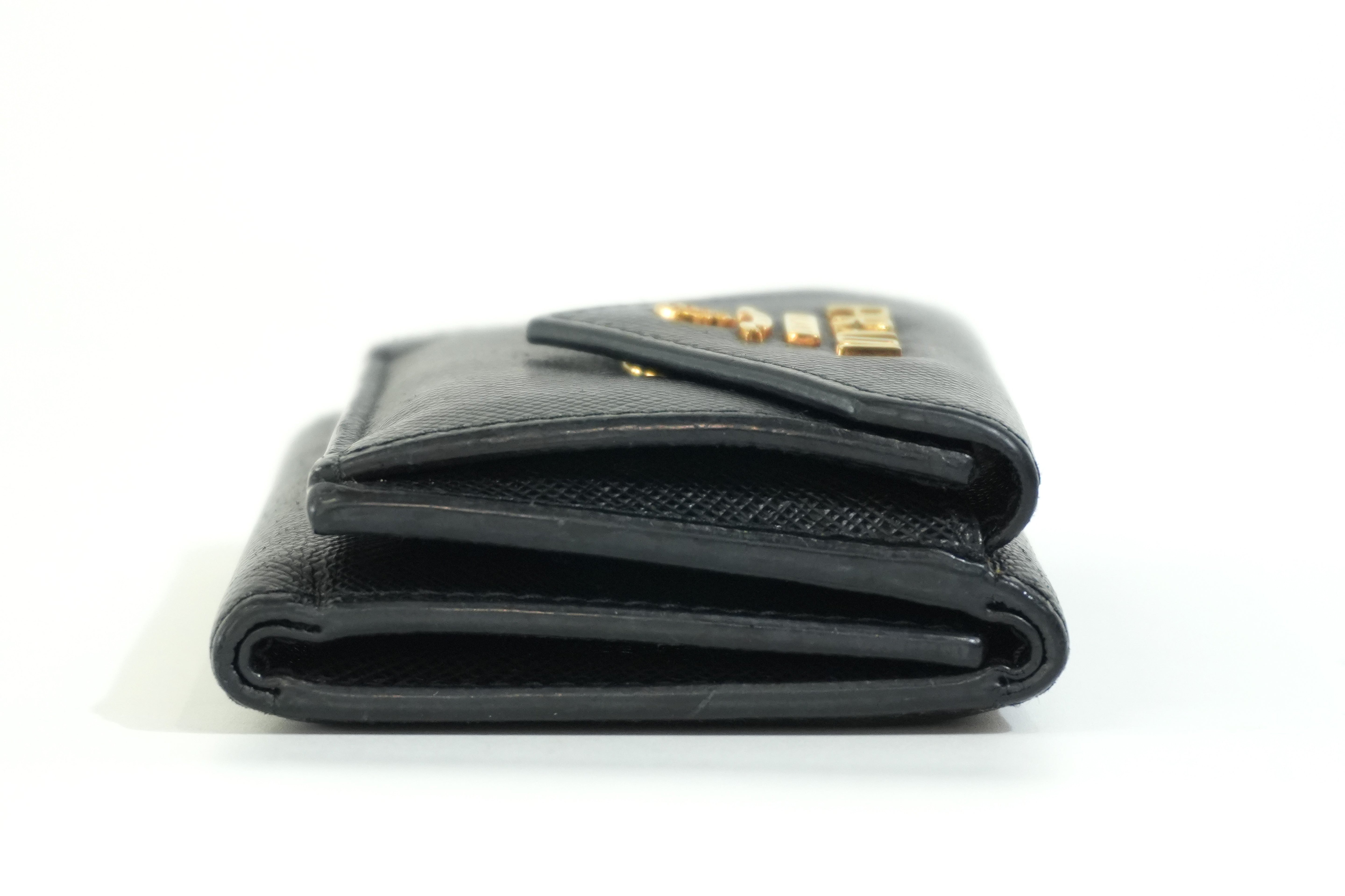 Pre-owned Prada Compact Wallet Black