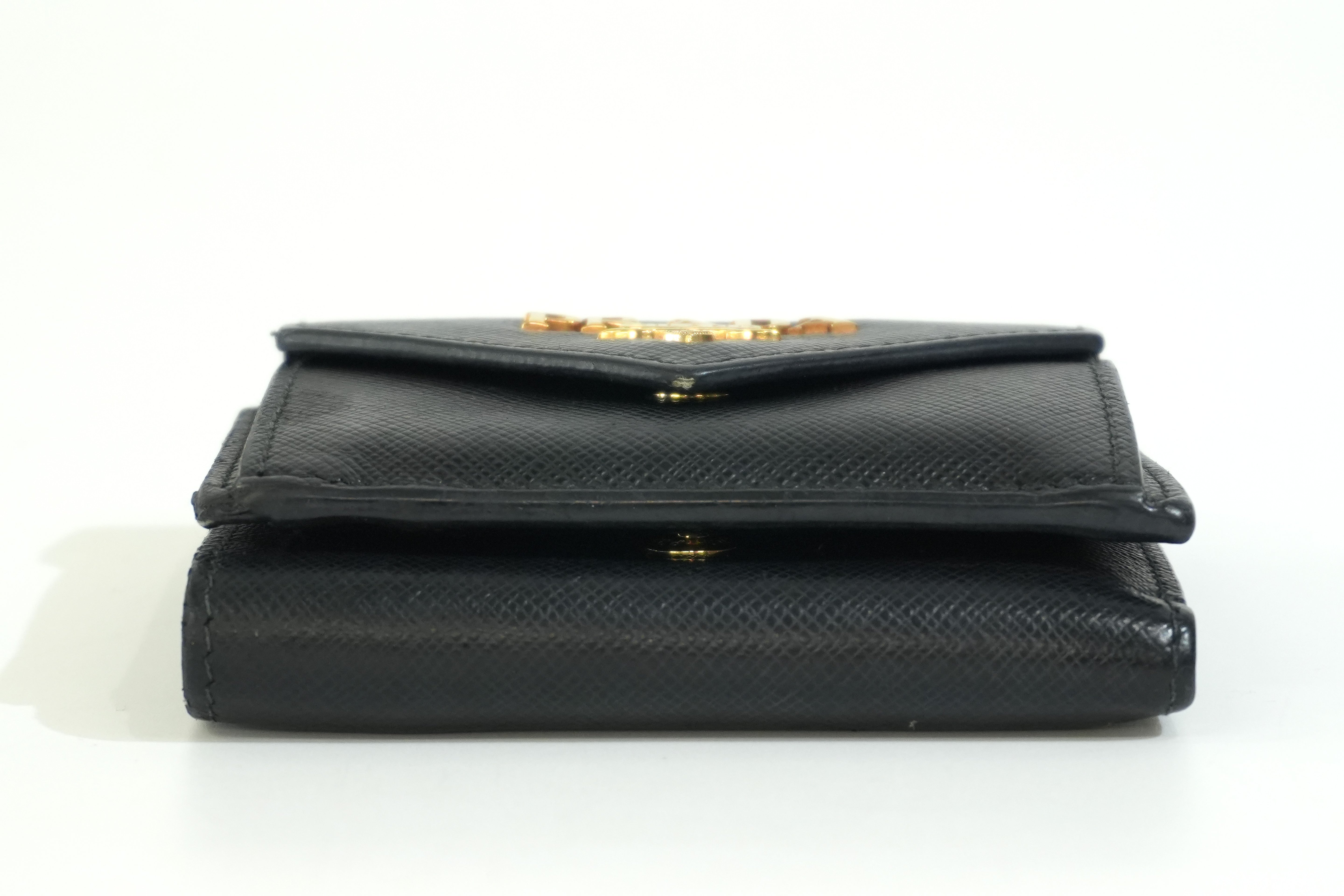 Pre-owned Prada Compact Wallet Black