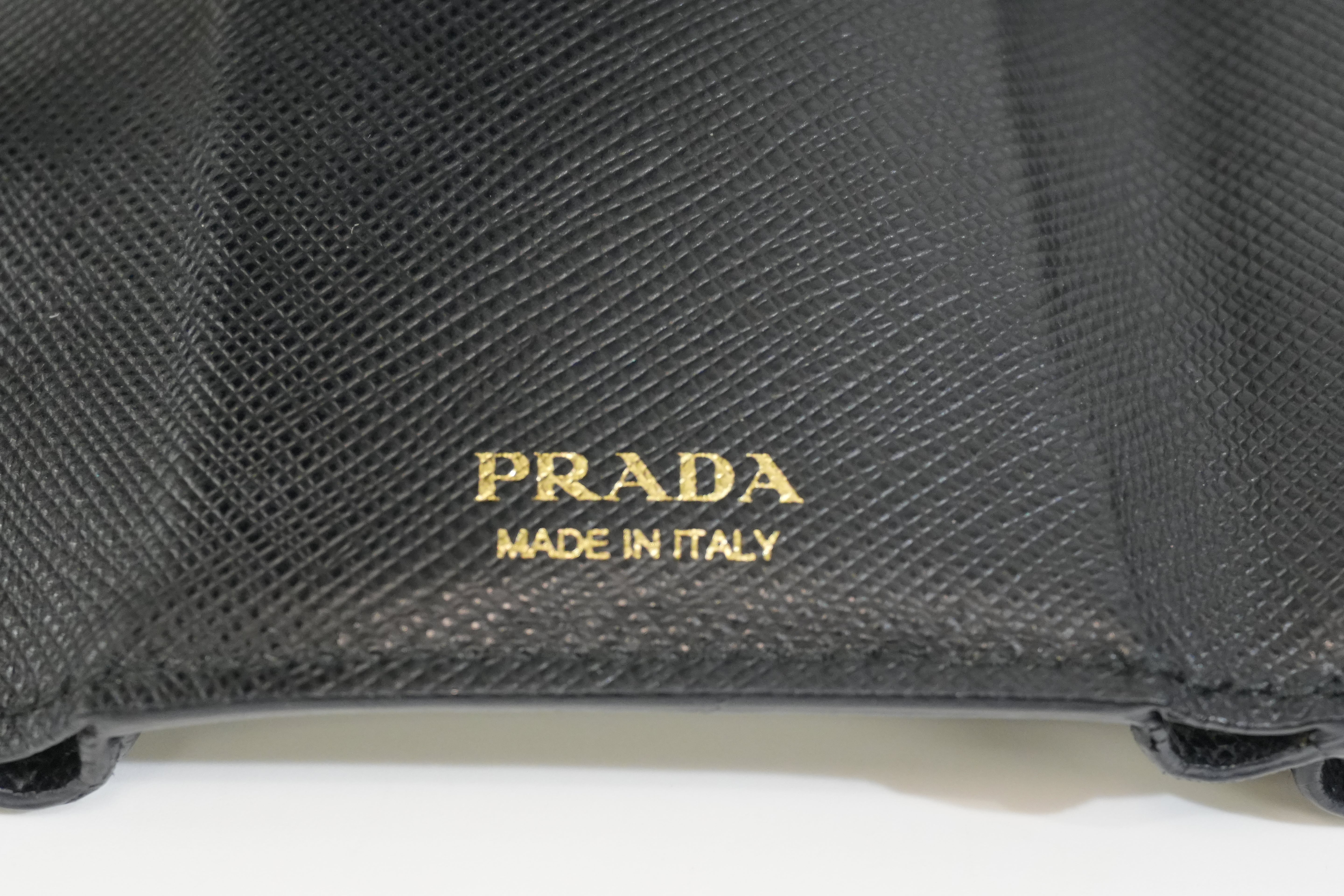 Pre-owned Prada Compact Wallet Black