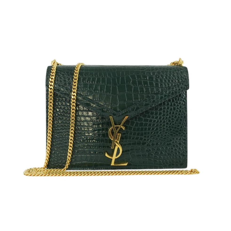 Saint Laurent Cassandra Medium in Croc-Embossed Leather with Chain Strap Used