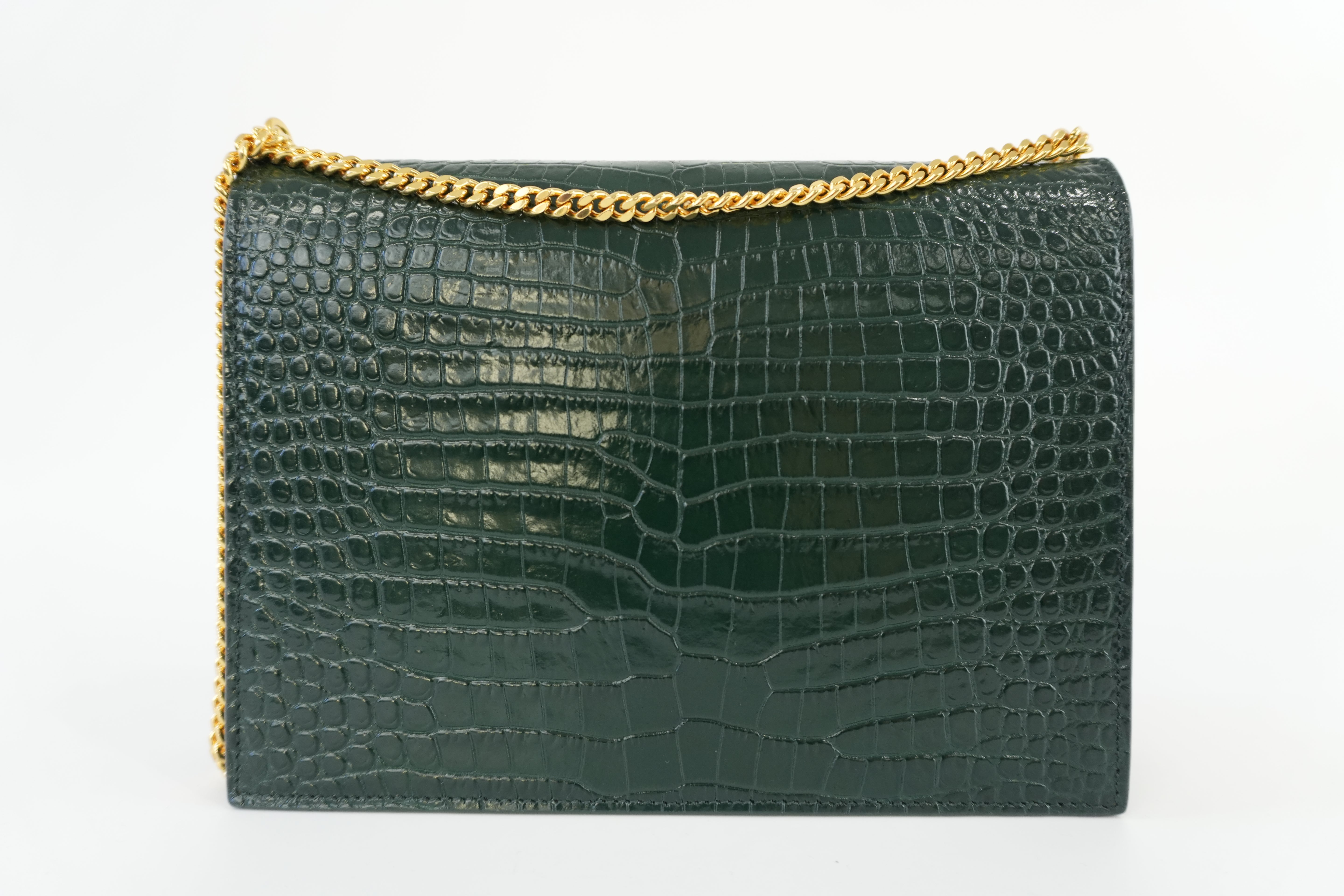 Saint Laurent Cassandra Medium in Croc-Embossed Leather with Chain Strap Used