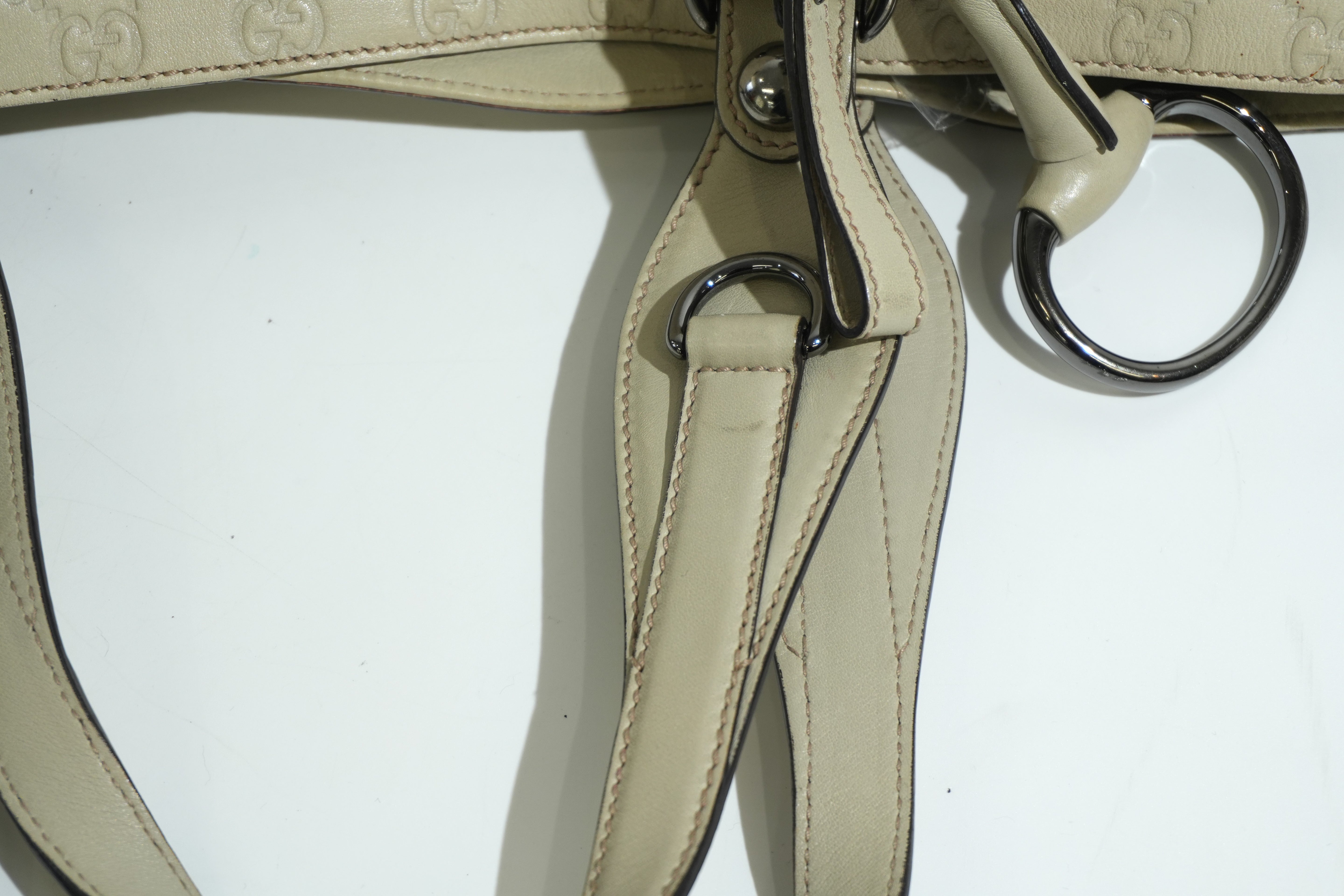 Pre-owned Gucci Guccisima Icon Bit Tote Bag Ivory