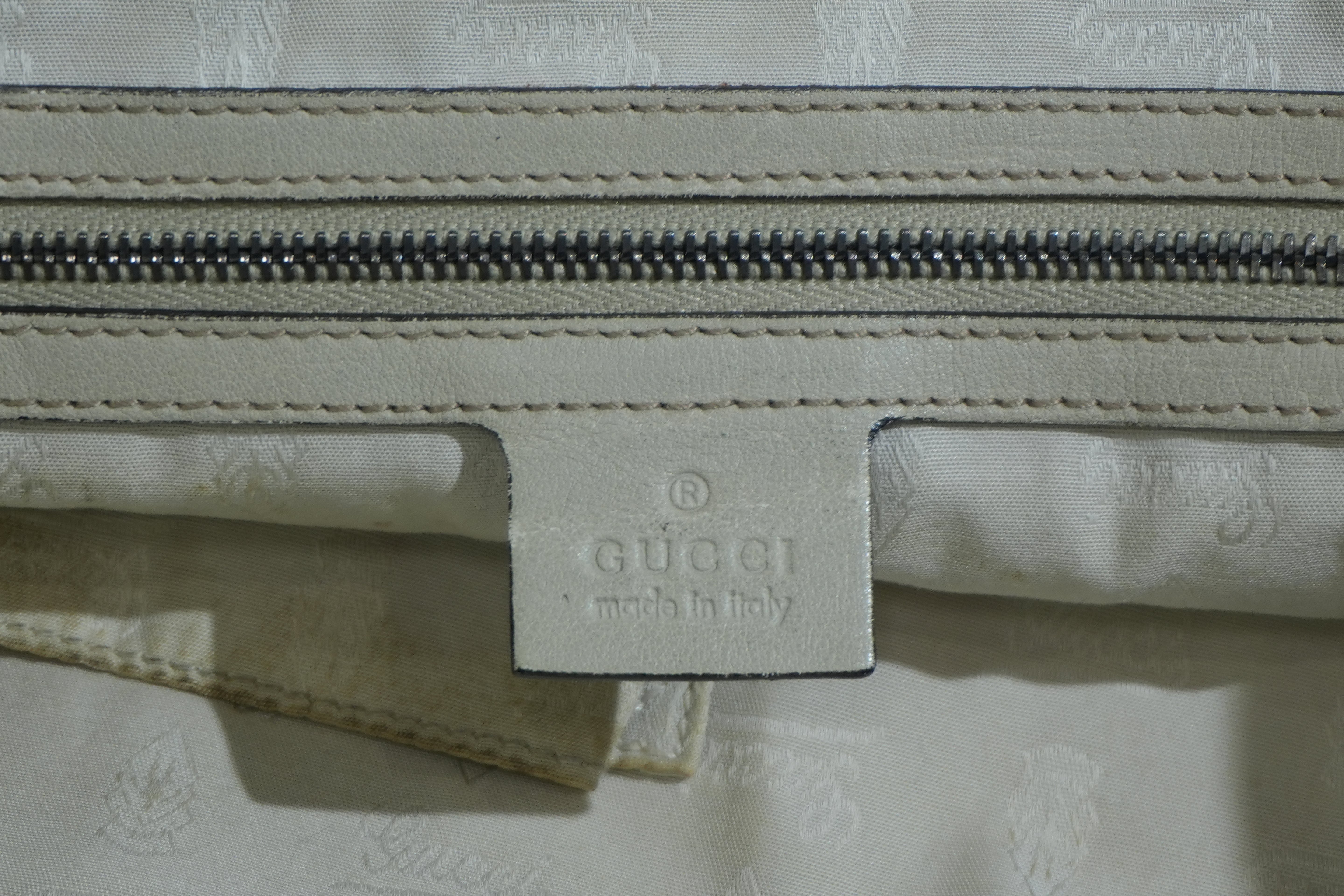 Pre-owned Gucci Guccisima Icon Bit Tote Bag Ivory