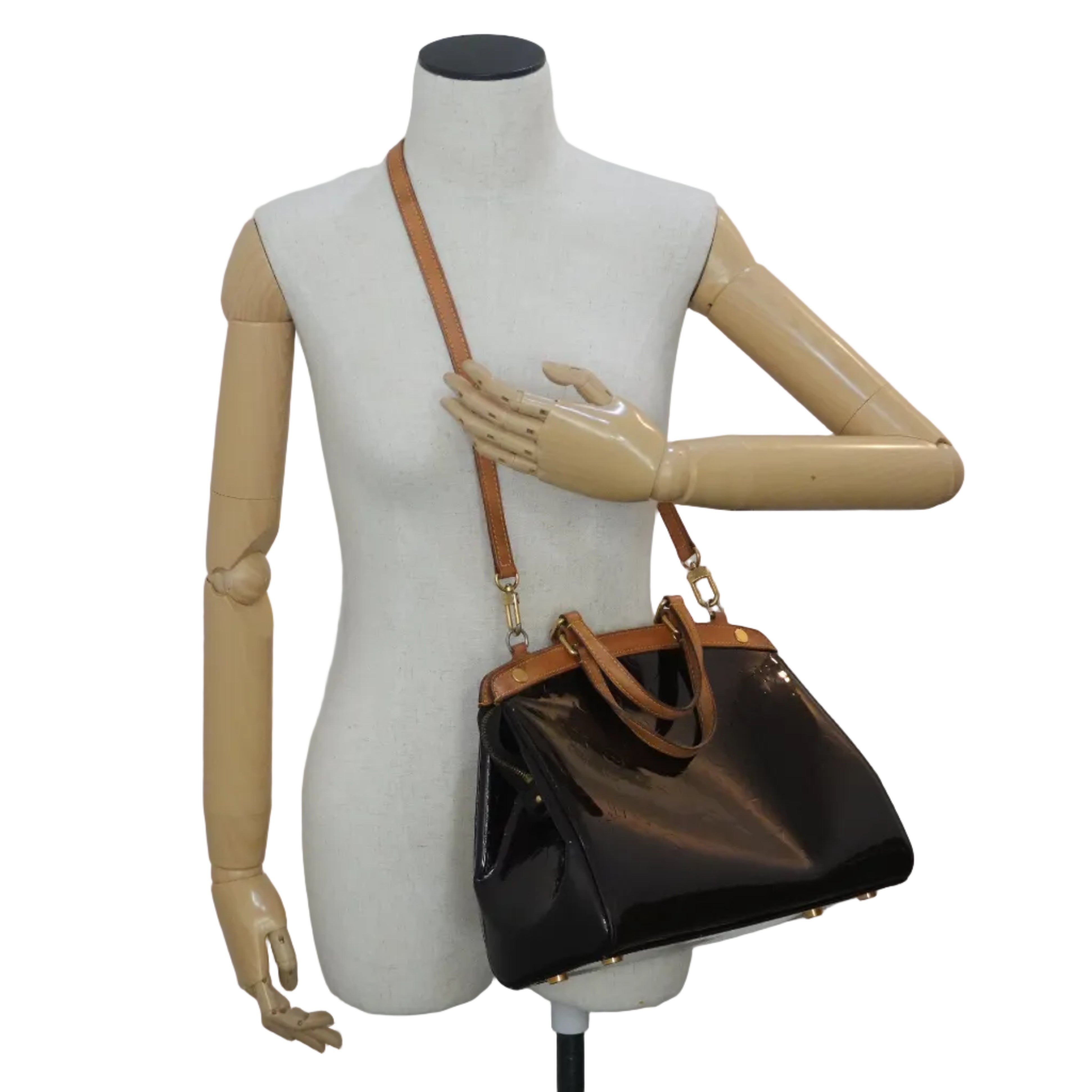 Pre-owned Louis Vuitton Leather Vernis Brea Two Way Shoulder Bag Amarante