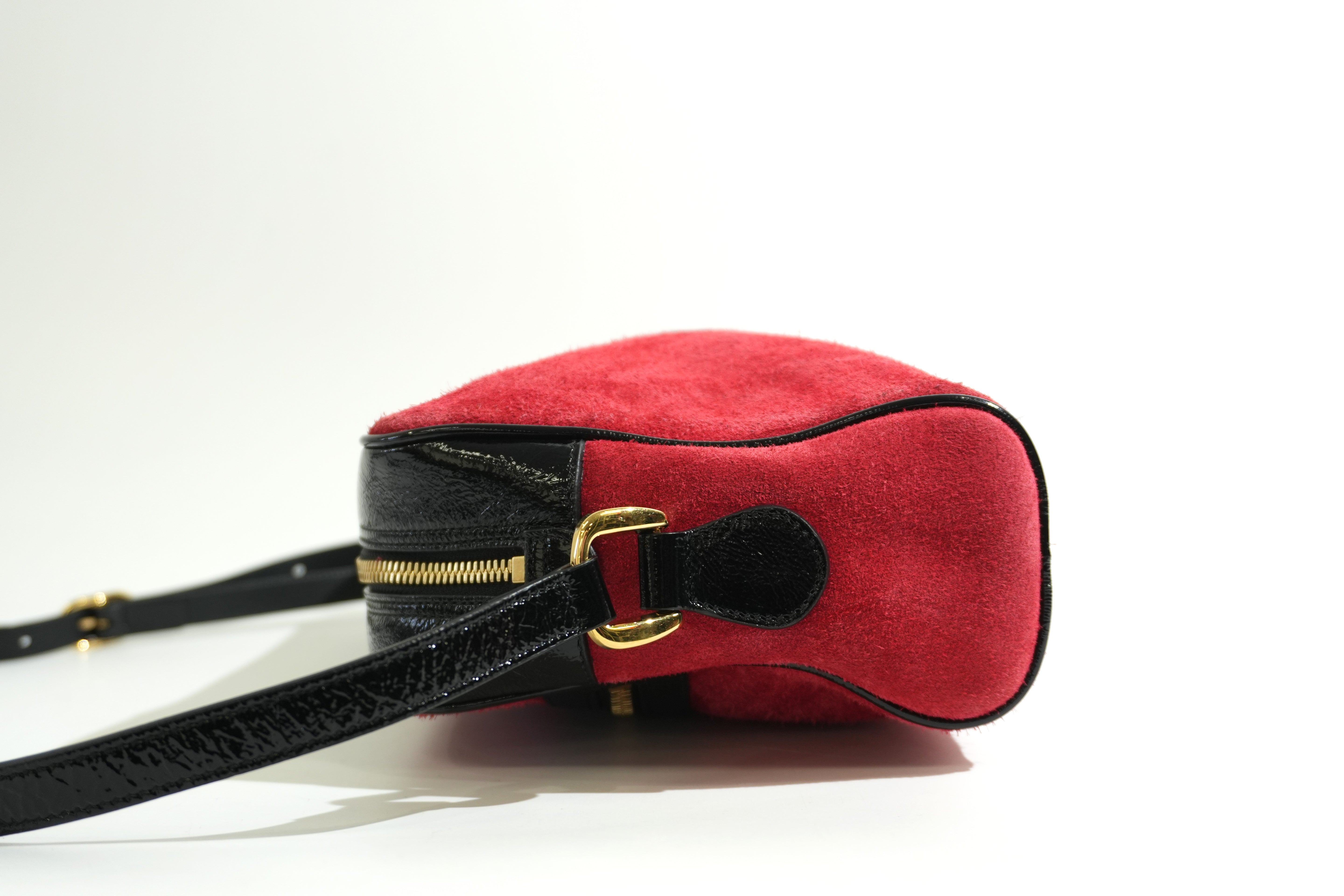 Pre-owned Gucci Suede Ophidia Crossbody Bag Red