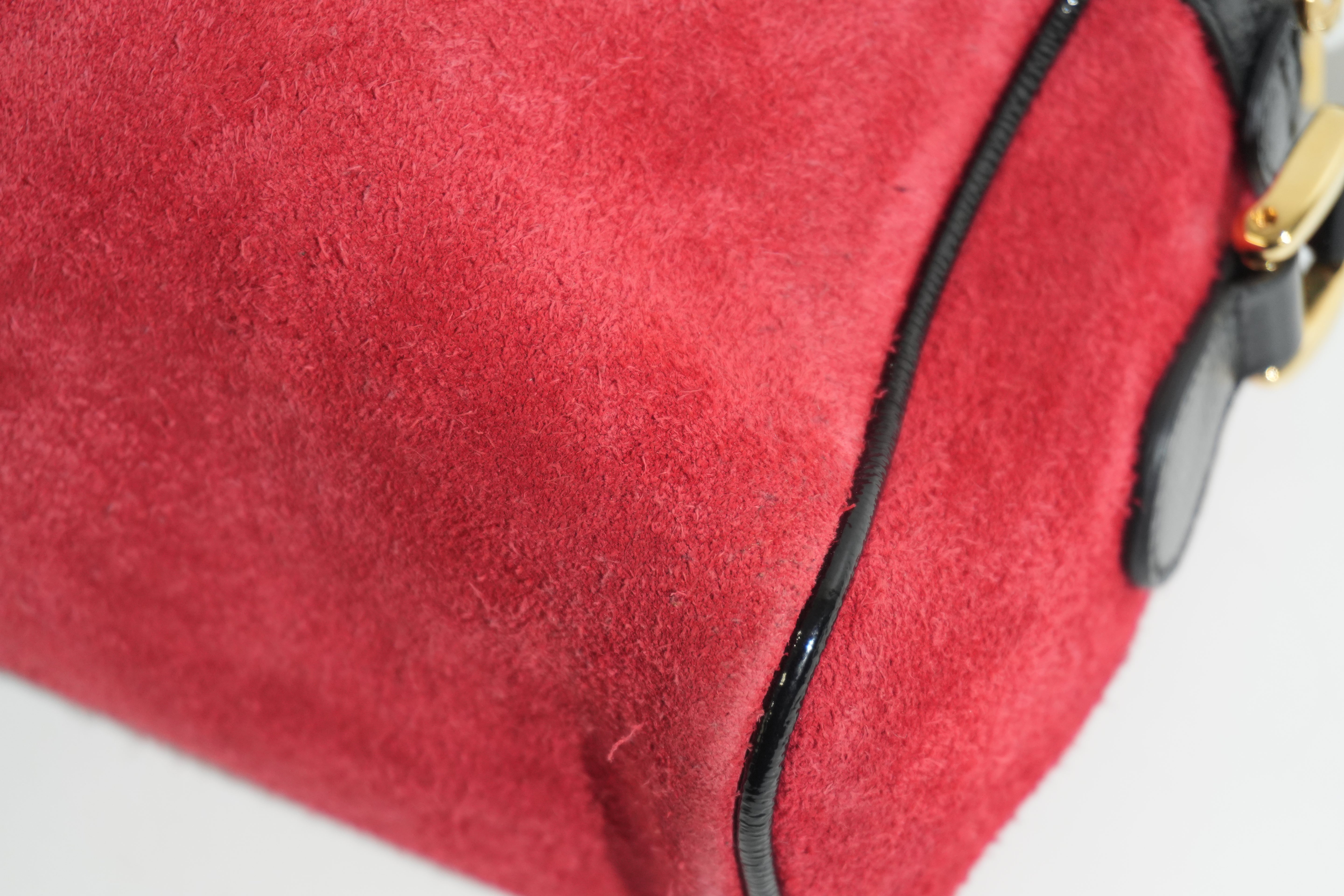 Pre-owned Gucci Suede Ophidia Crossbody Bag Red