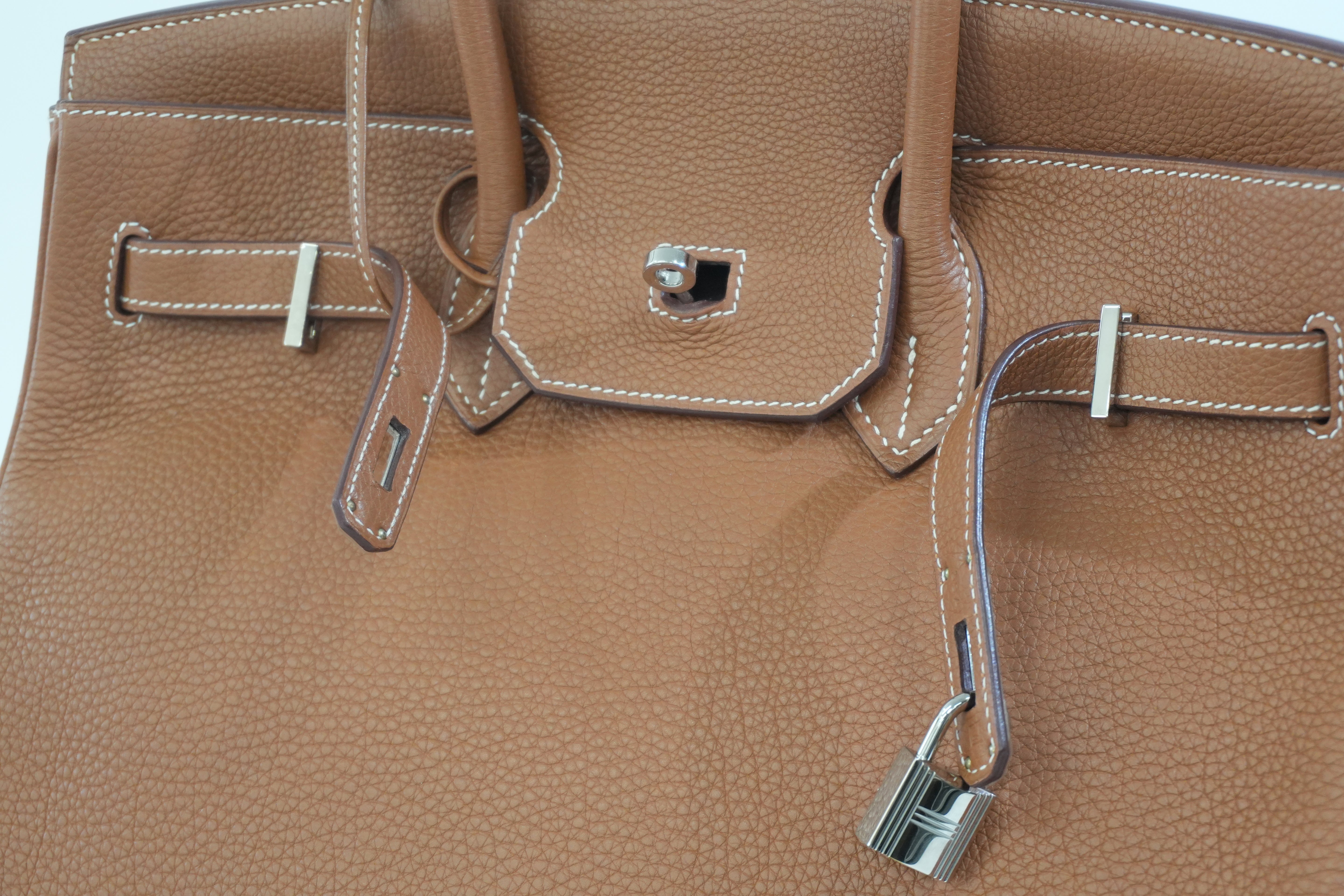 Pre-owned Hermes Togo Leather Birkin 35 Gold
