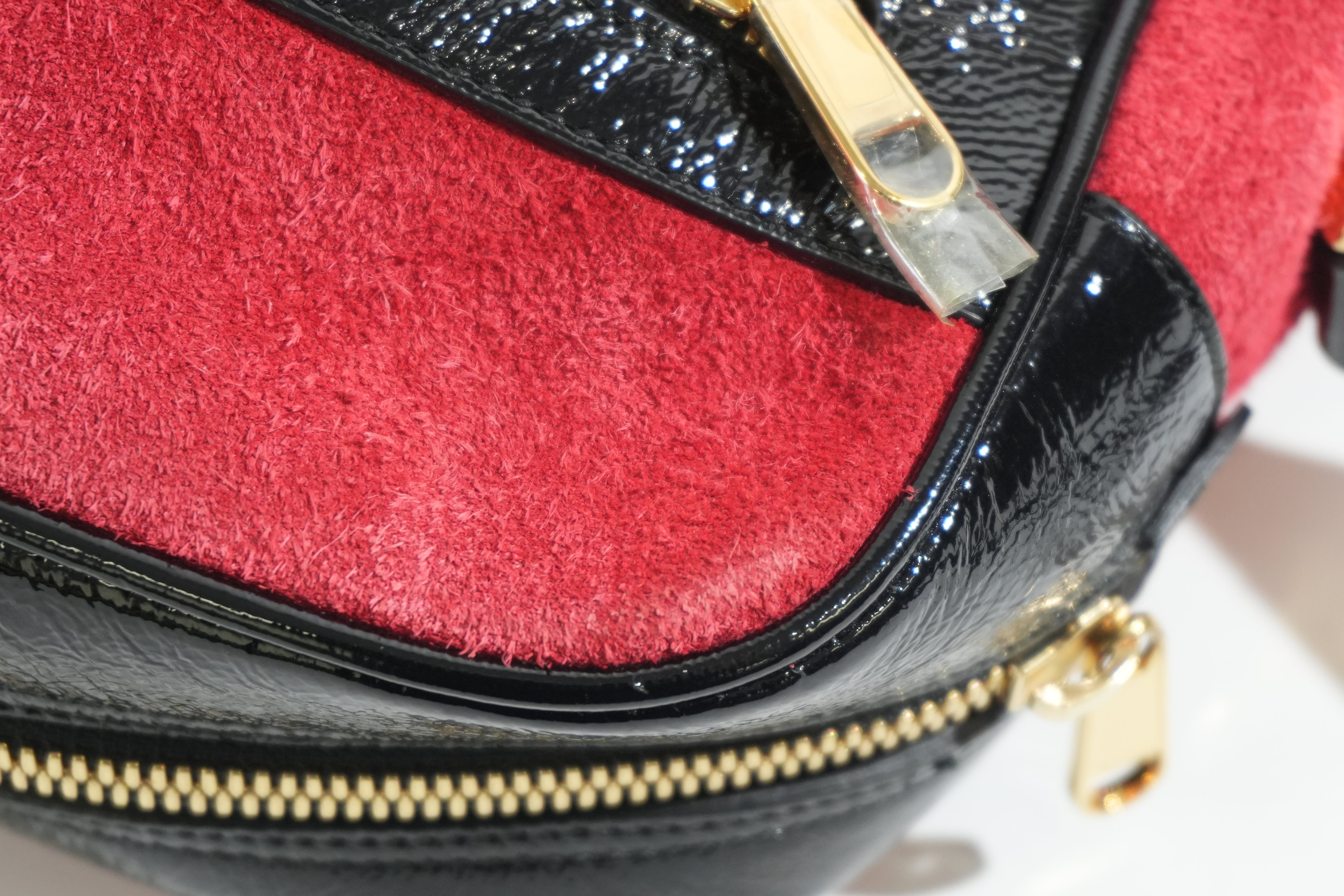 Pre-owned Gucci Suede Ophidia Crossbody Bag Red