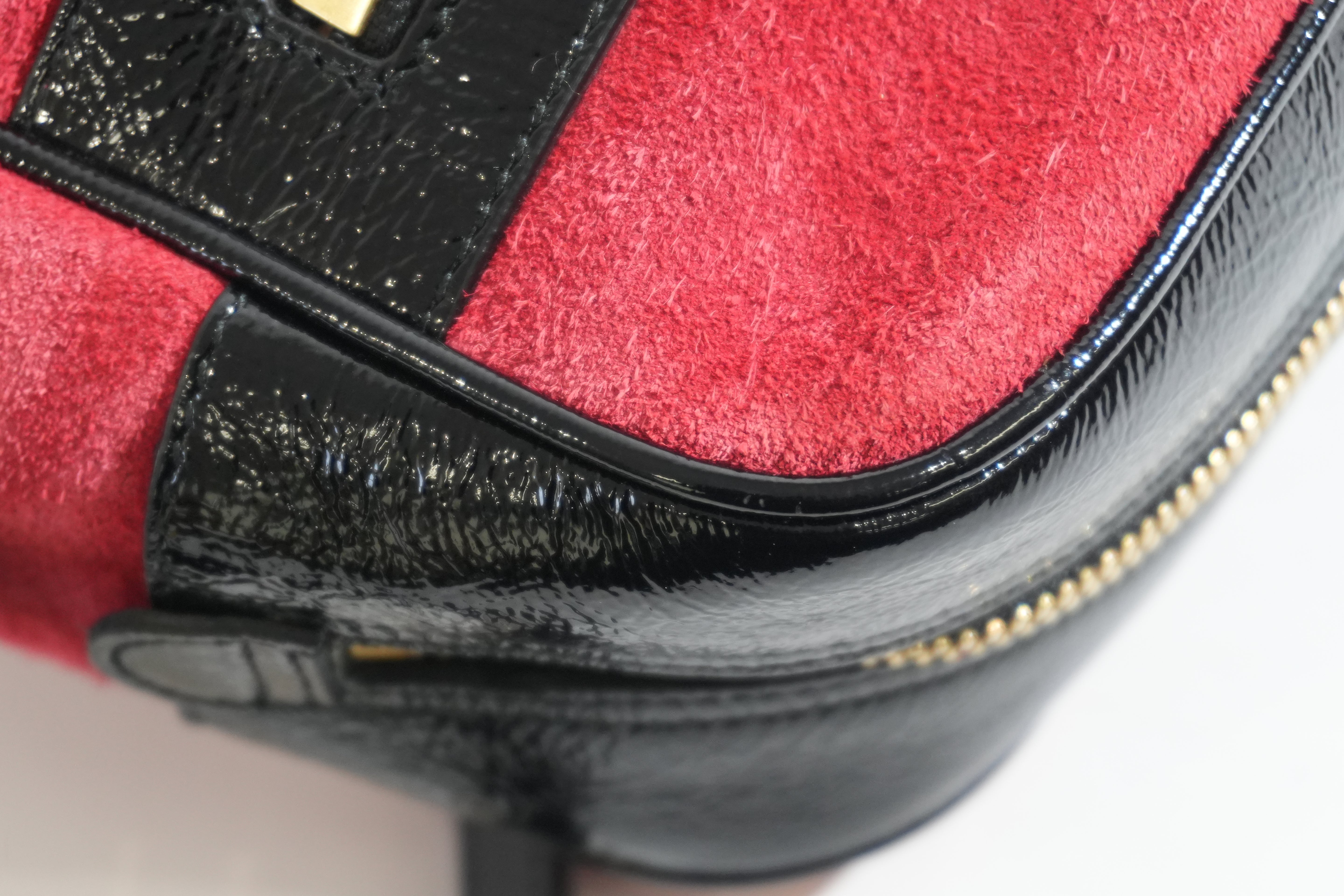 Pre-owned Gucci Suede Ophidia Crossbody Bag Red