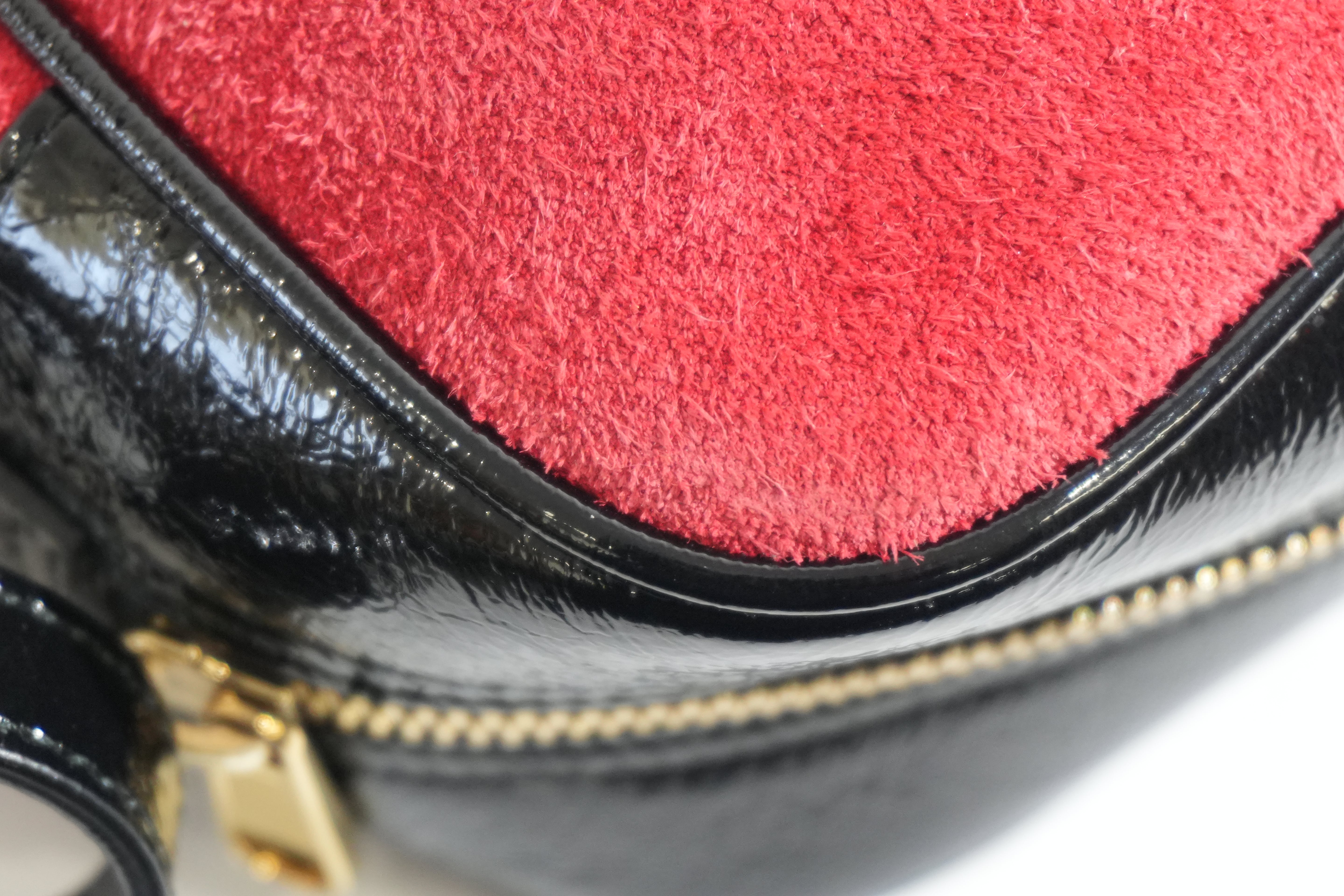 Pre-owned Gucci Suede Ophidia Crossbody Bag Red
