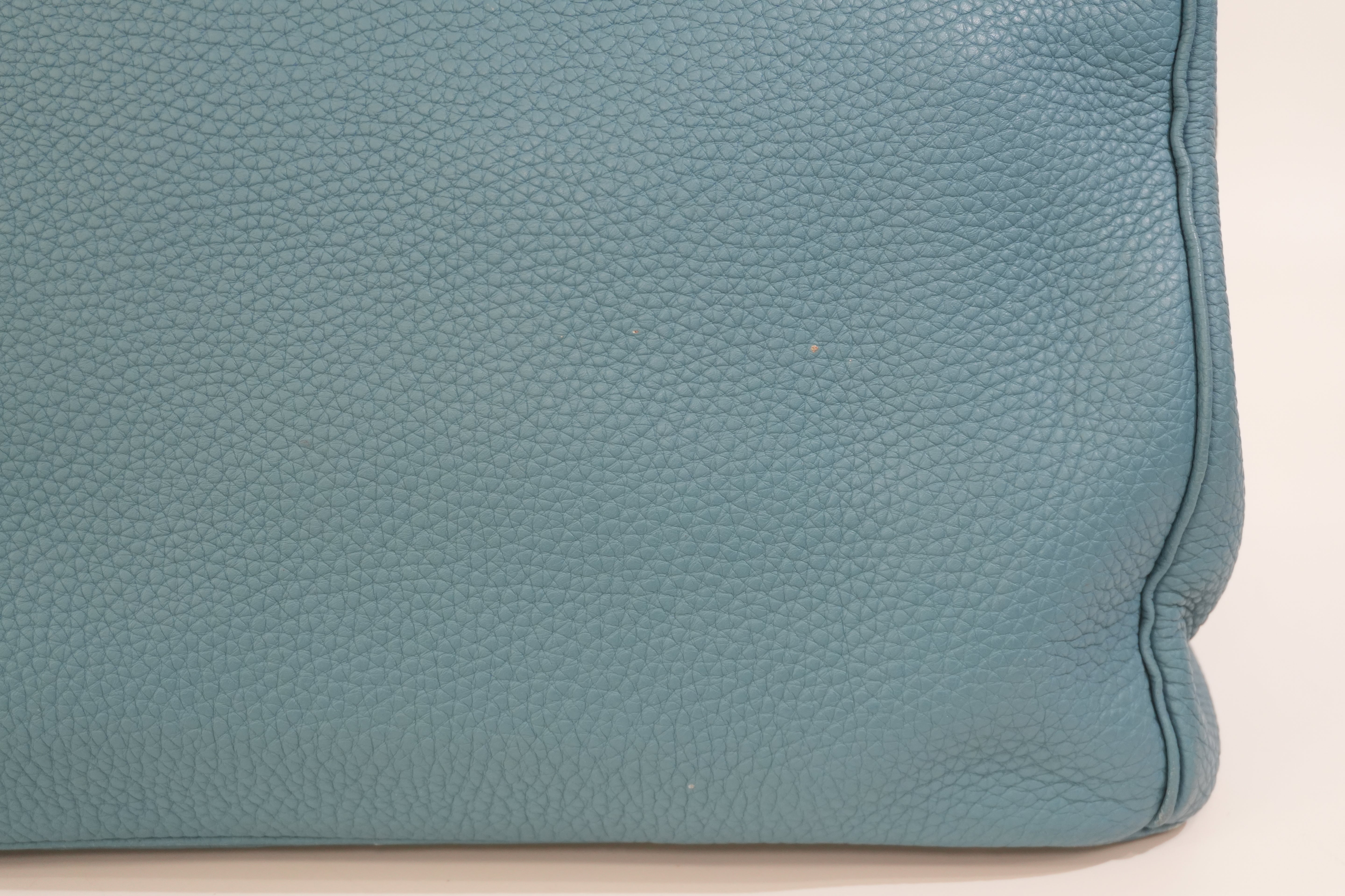 Pre-owned Hermes Togo Leather Birkin 35 Blue Jean