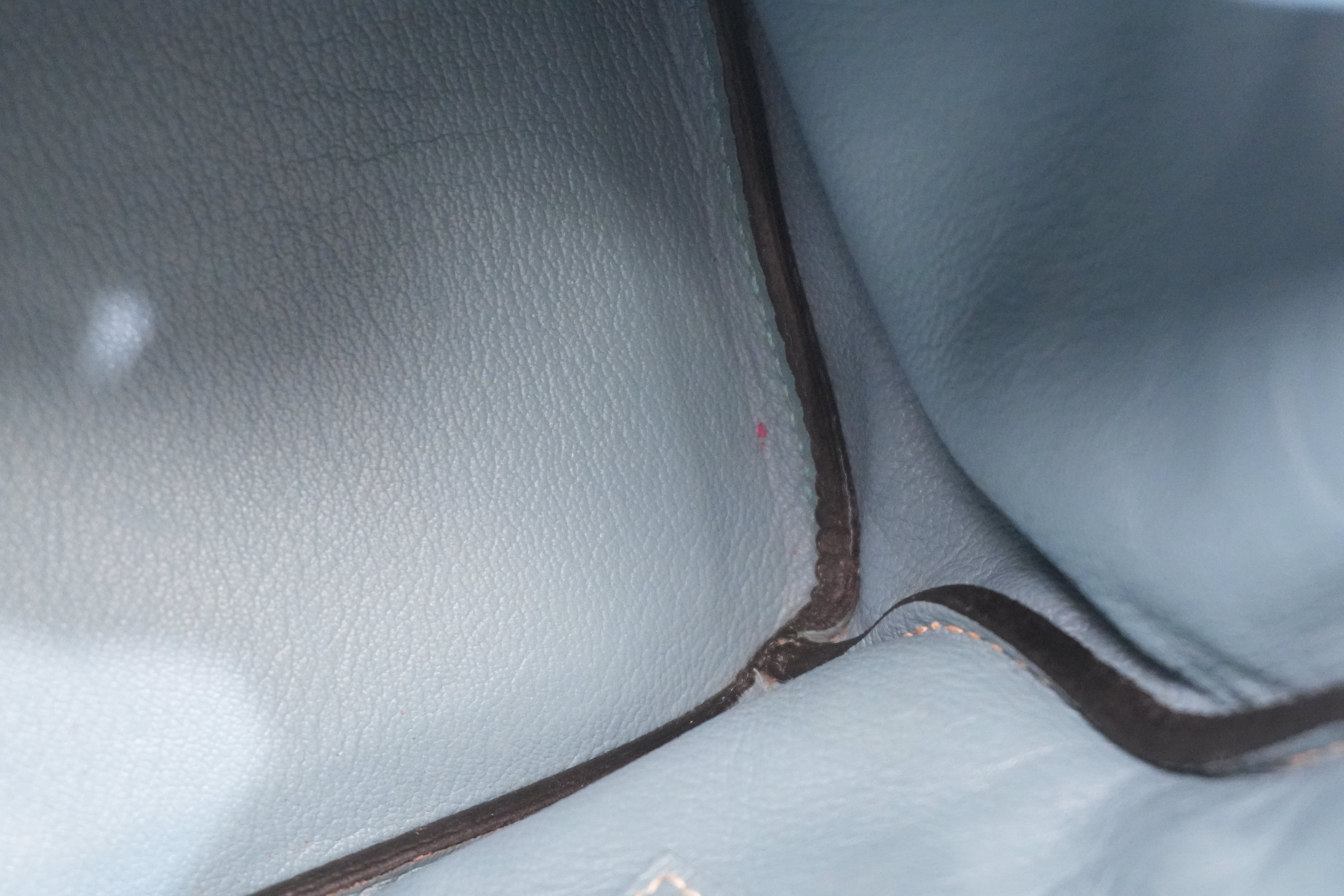 Pre-owned Hermes Togo Leather Birkin 35 Blue Jean