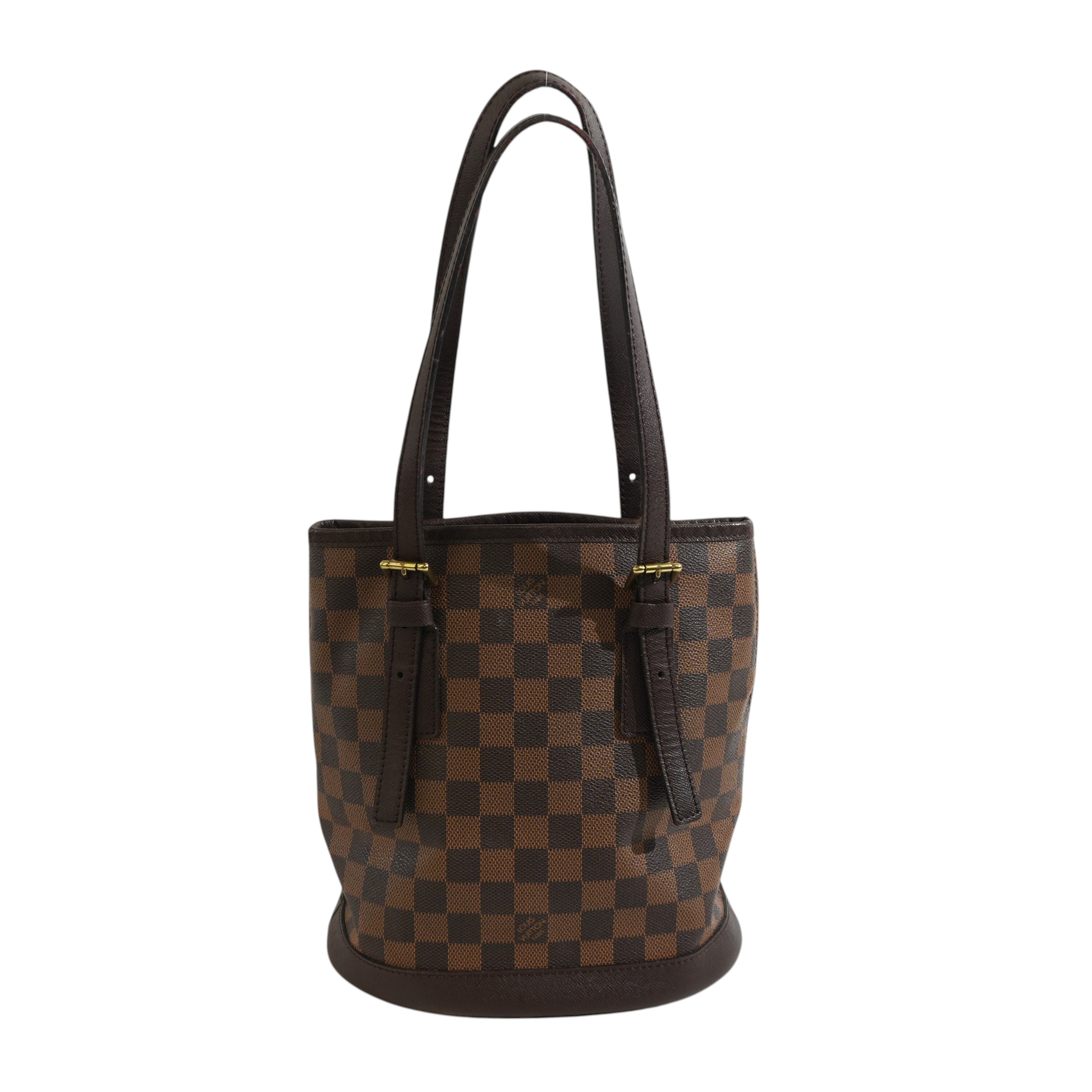 Pre-owned Louis Vuitton Damier Ebene Marais Bucket Shoulder Bag
