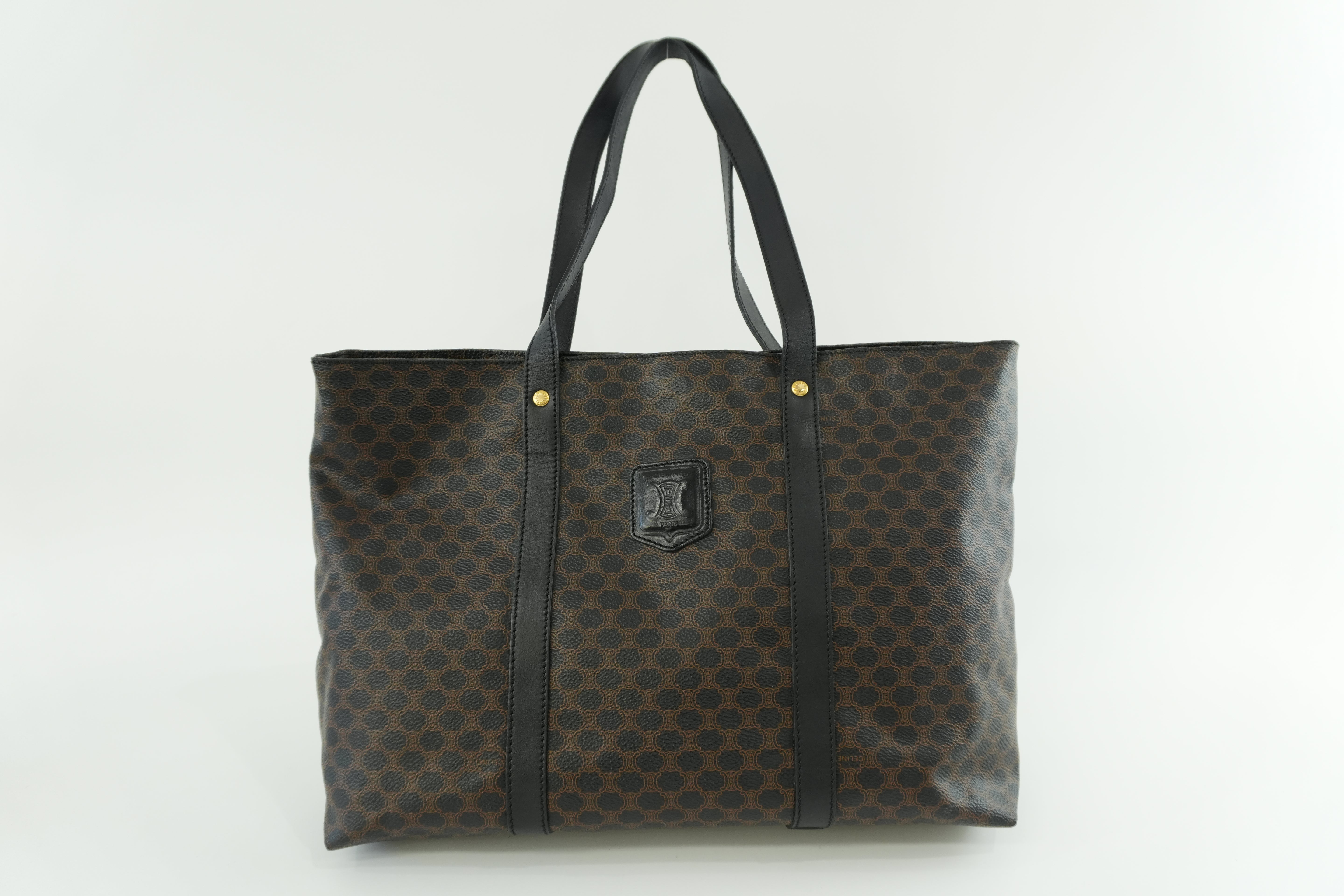 Celine Macadam Tote Bag Black Used