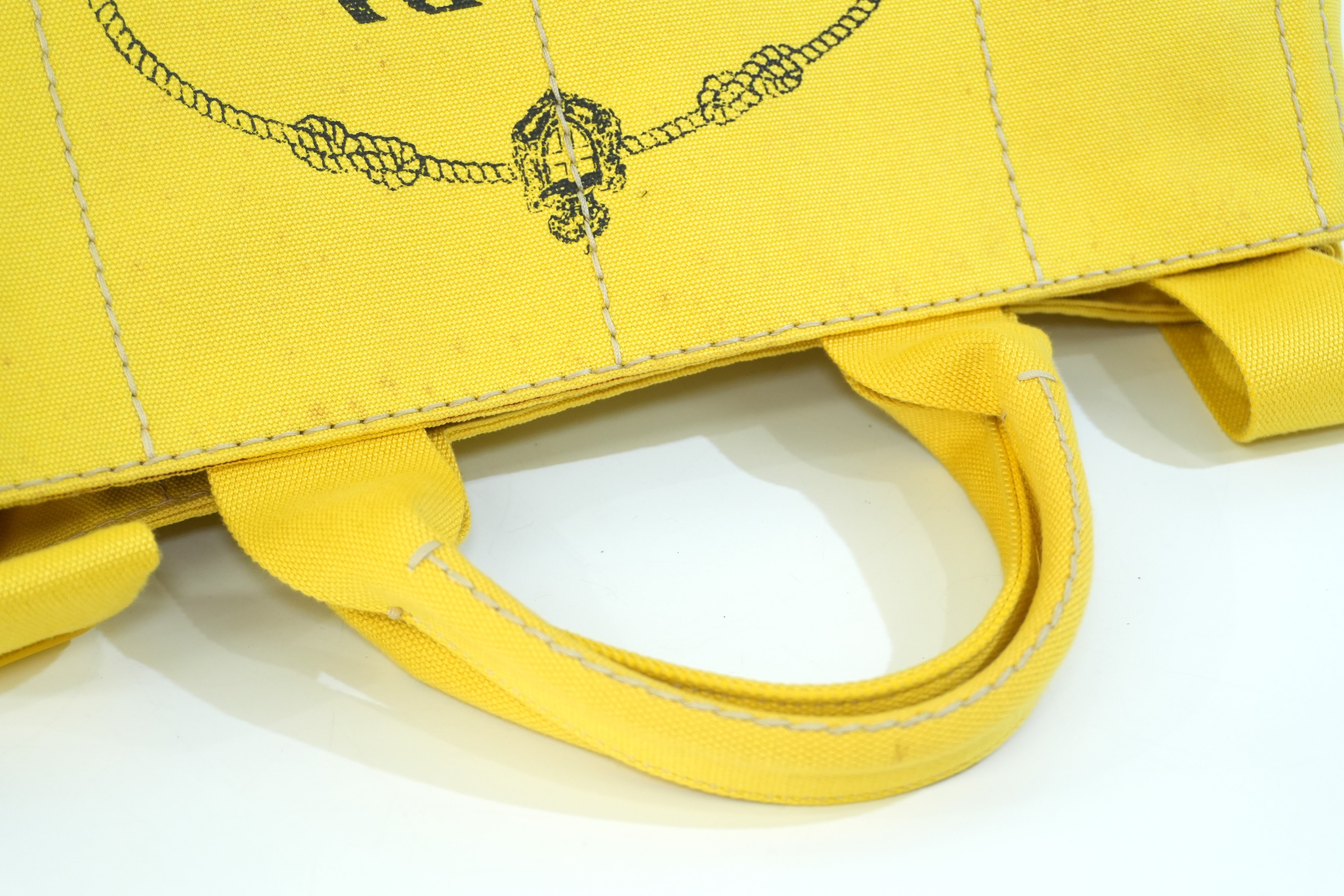 Pre-owned Prada Canapa Two Way Shoulder Bag Yellow