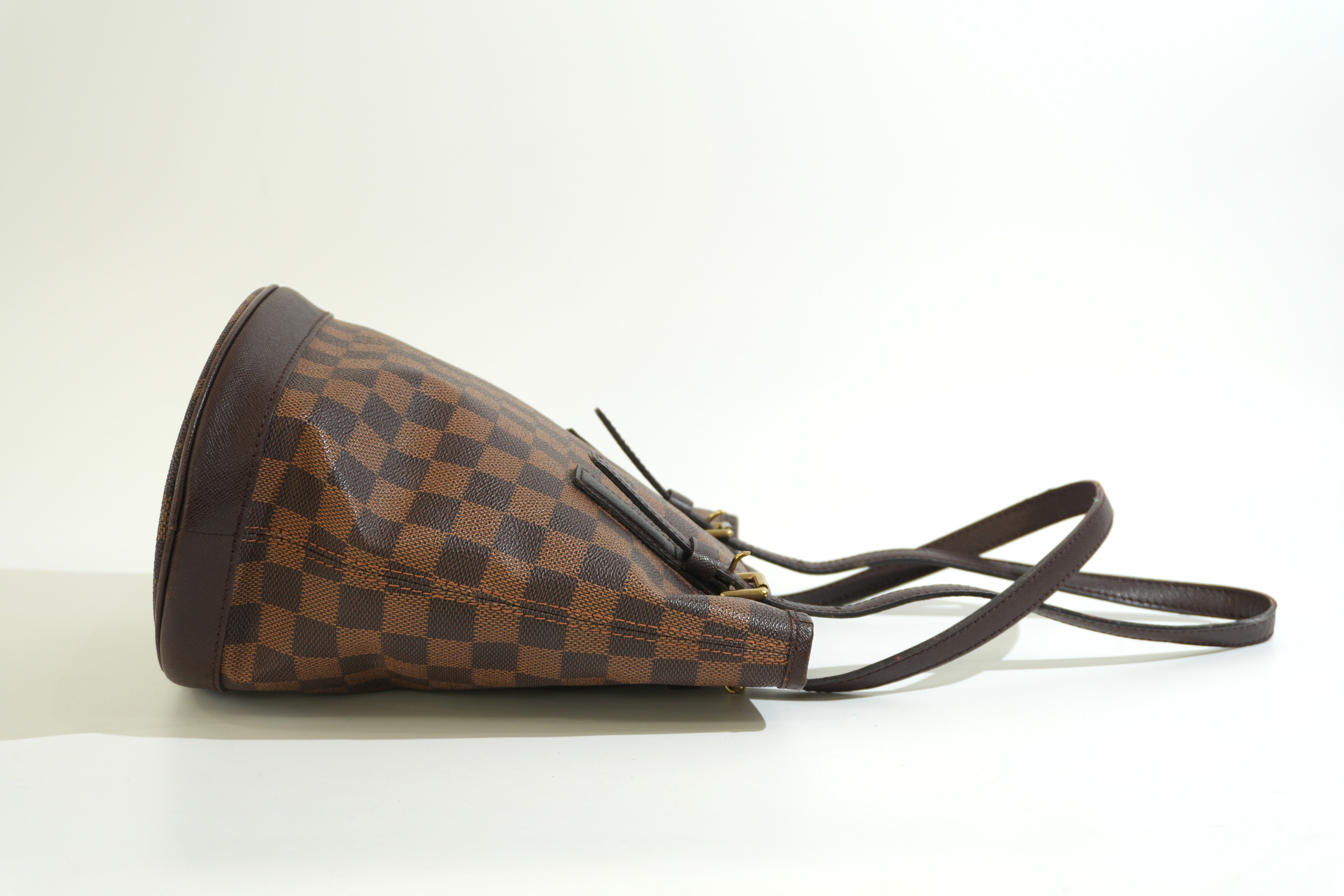 Pre-owned Louis Vuitton Damier Ebene Marais Bucket Shoulder Bag