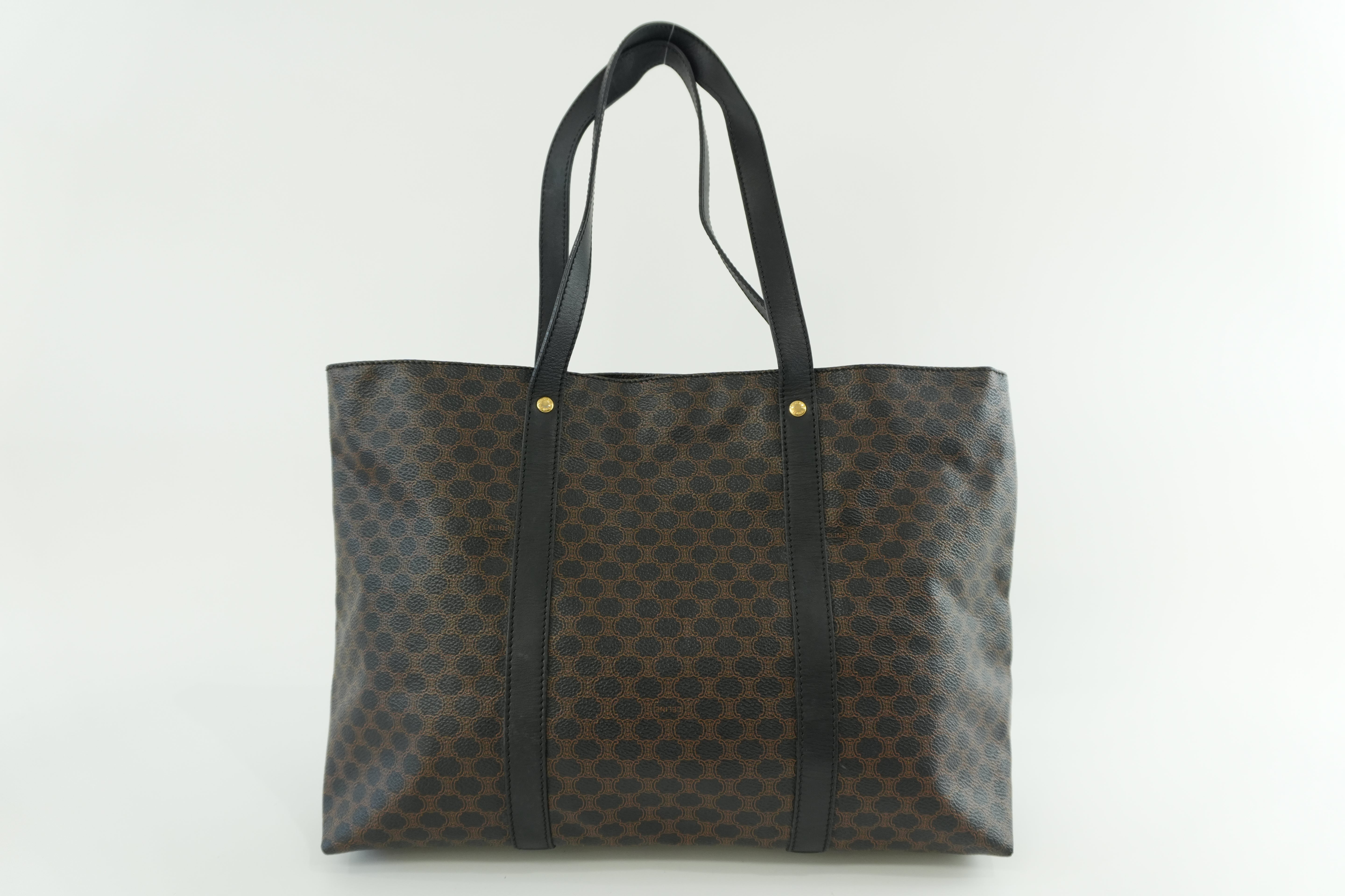 Celine Macadam Tote Bag Black Used