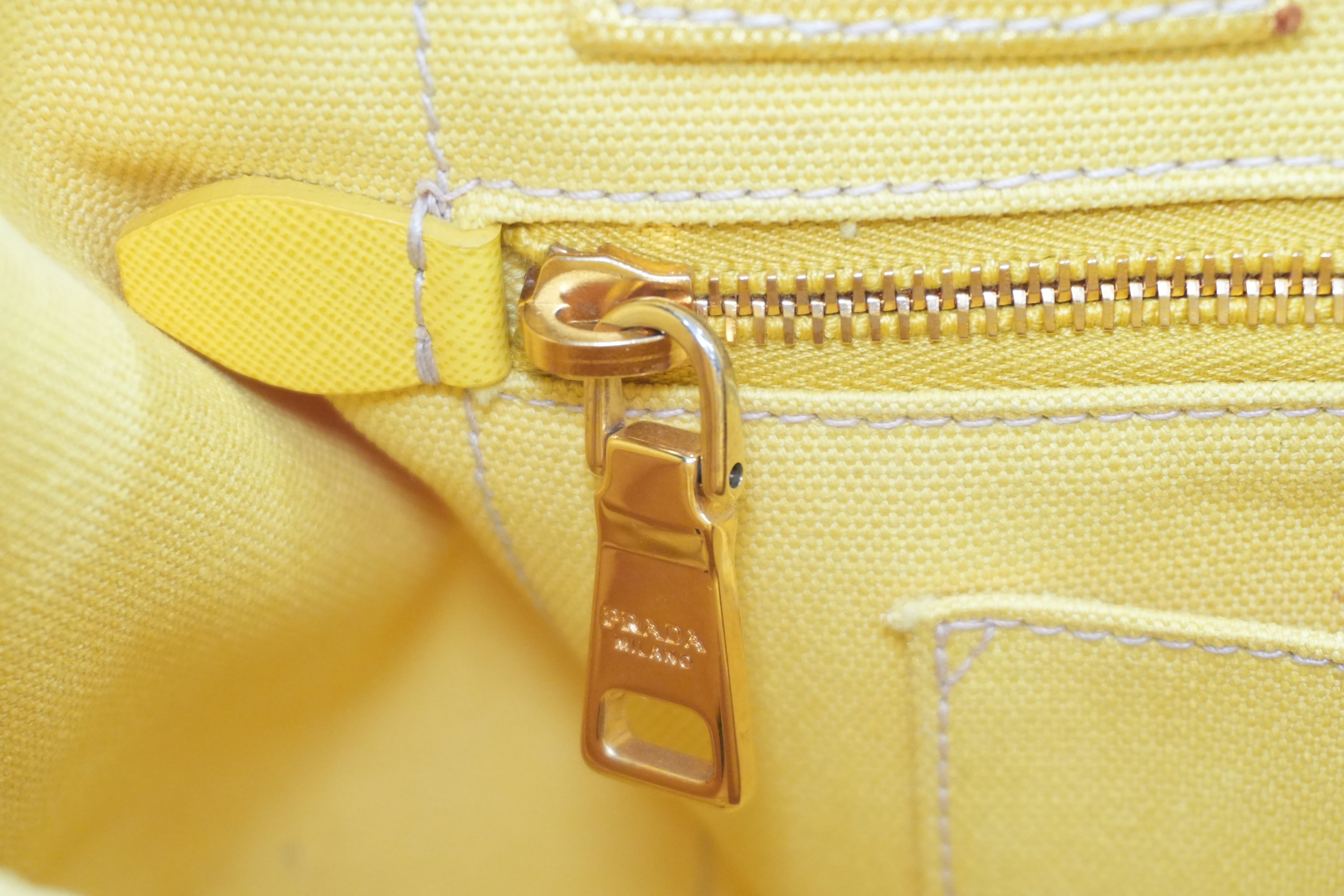Pre-owned Prada Canapa Two Way Shoulder Bag Yellow