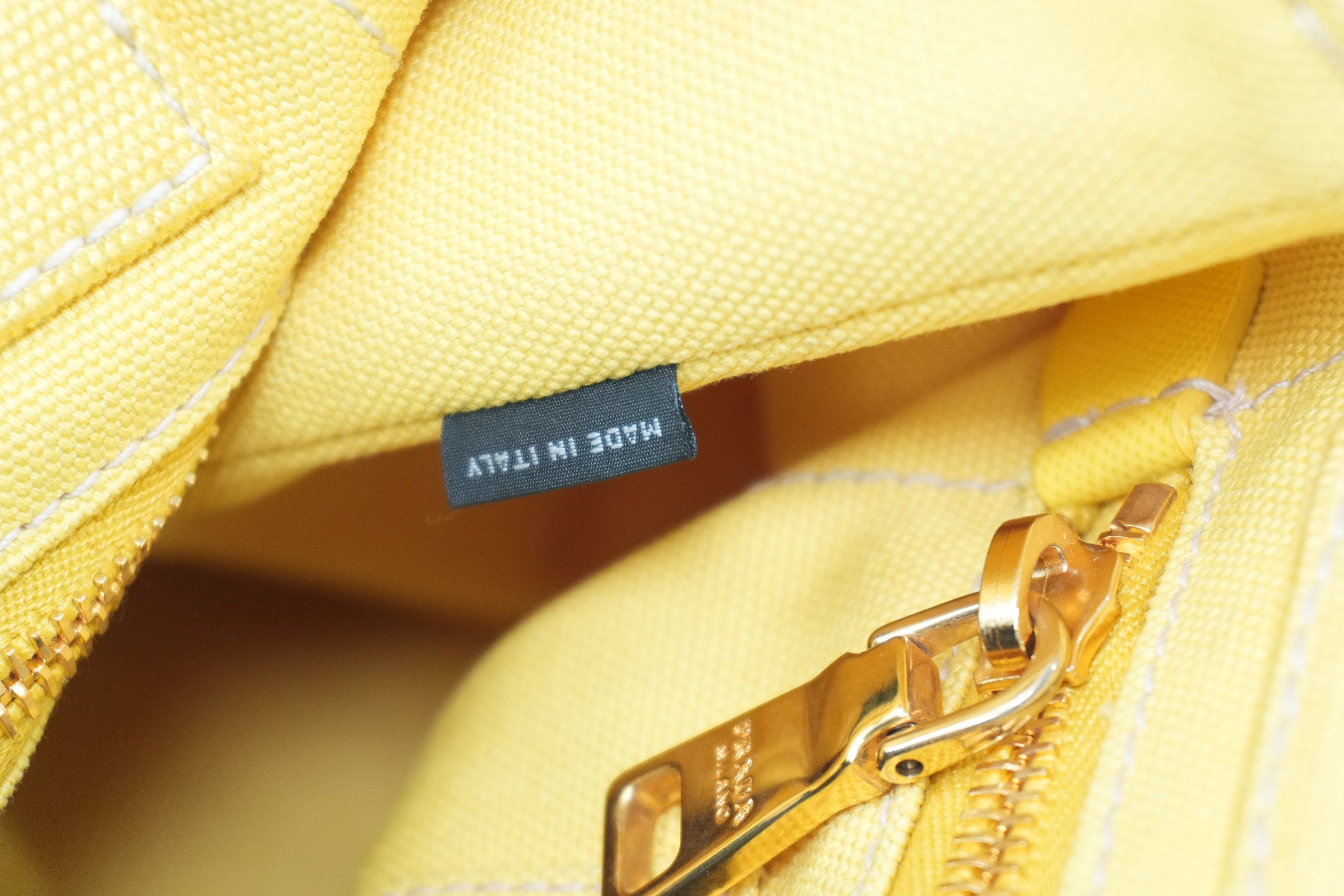 Pre-owned Prada Canapa Two Way Shoulder Bag Yellow