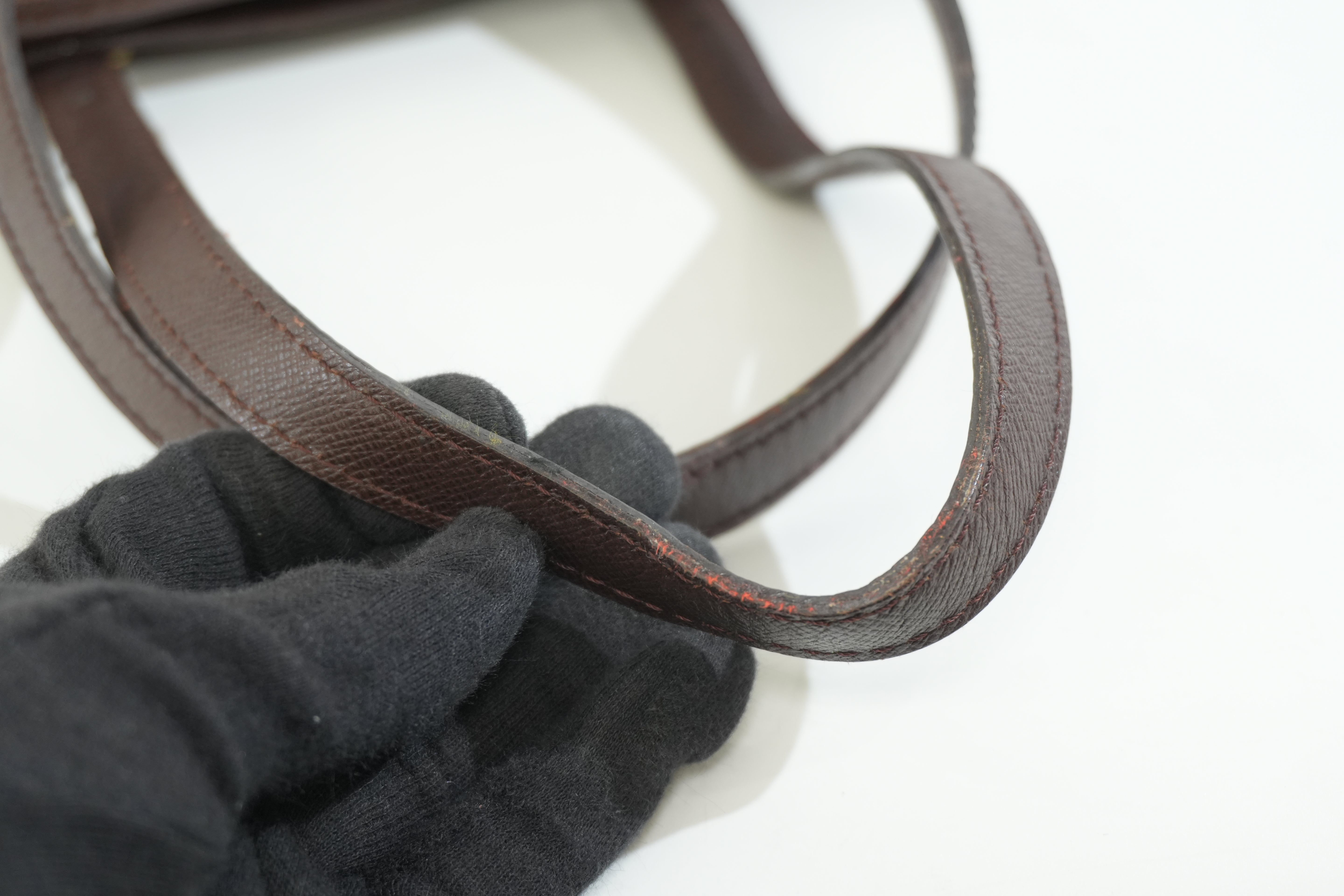 Pre-owned Louis Vuitton Damier Ebene Marais Bucket Shoulder Bag