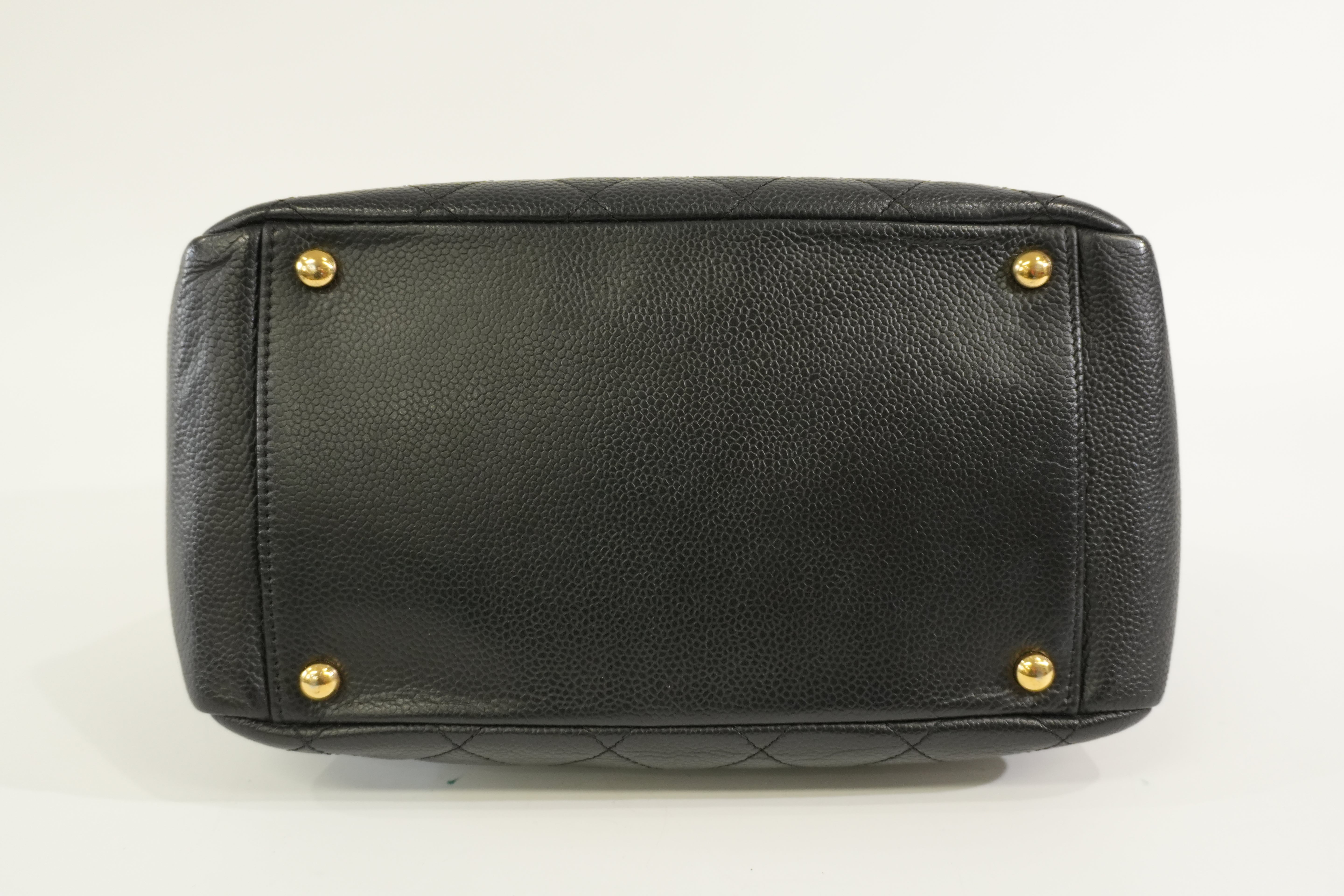 Pre-owned Chanel Caviar Skin PTT Chain Tote Bag Black