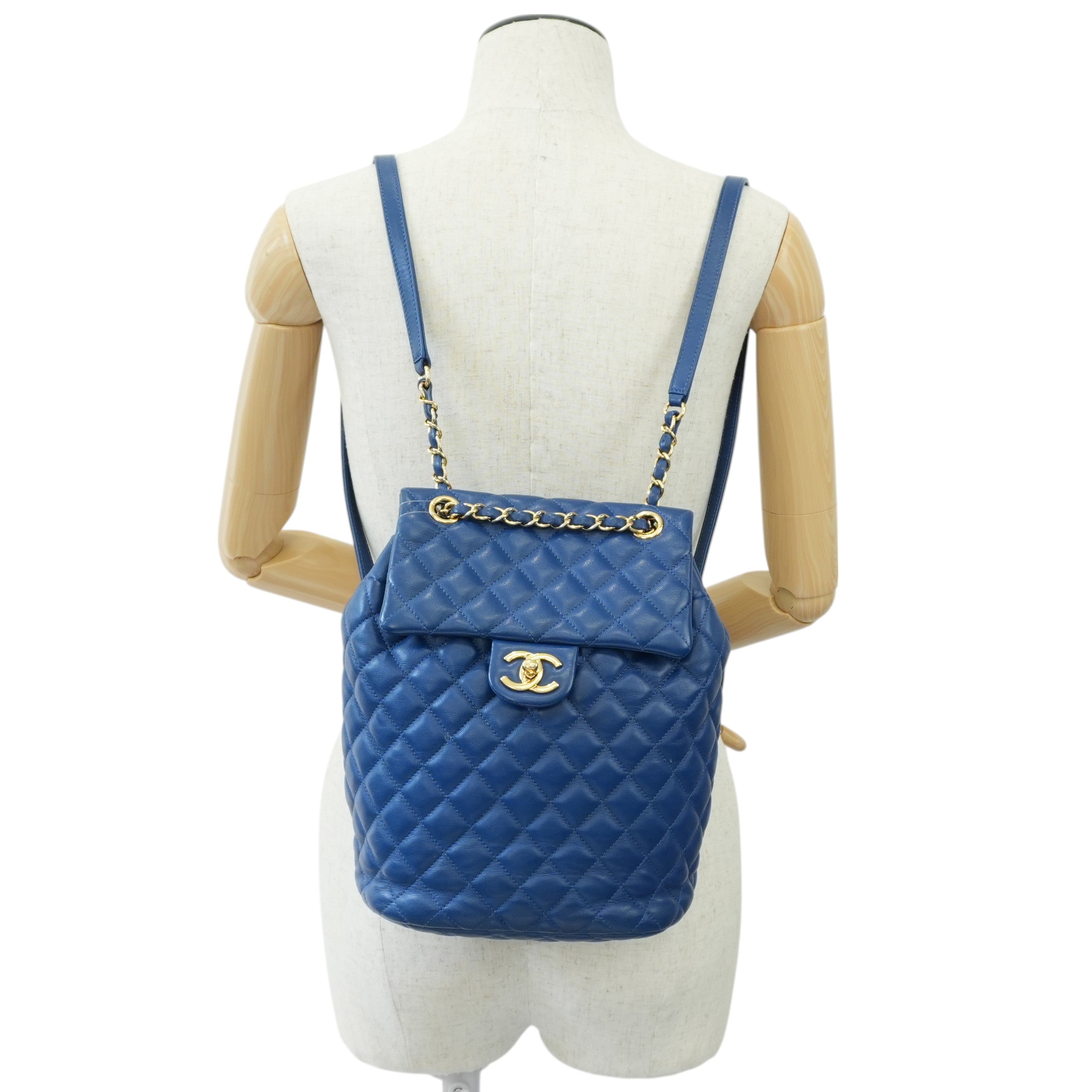Chanel Lambskin Backpack Blue Used