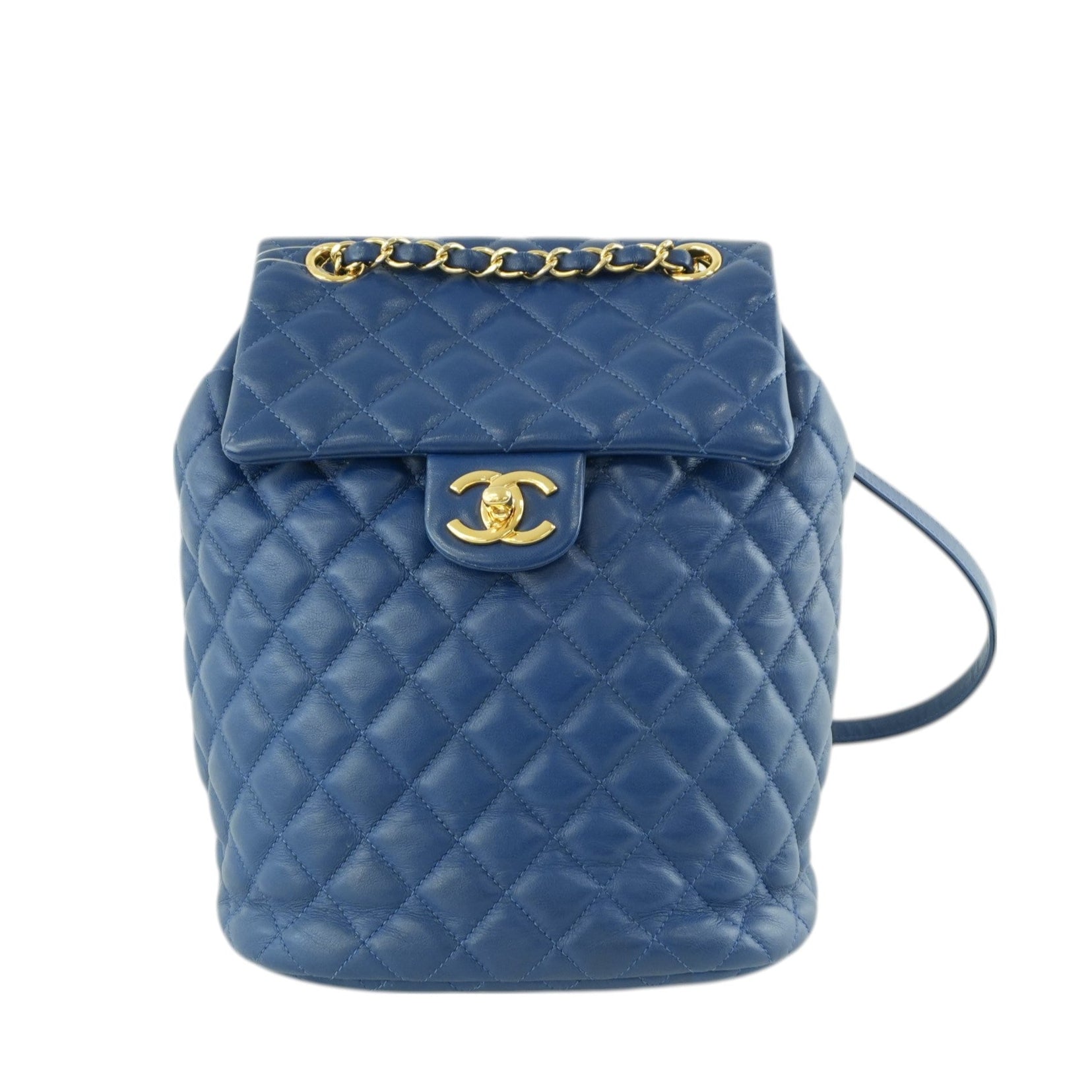Chanel Lambskin Backpack Blue Used